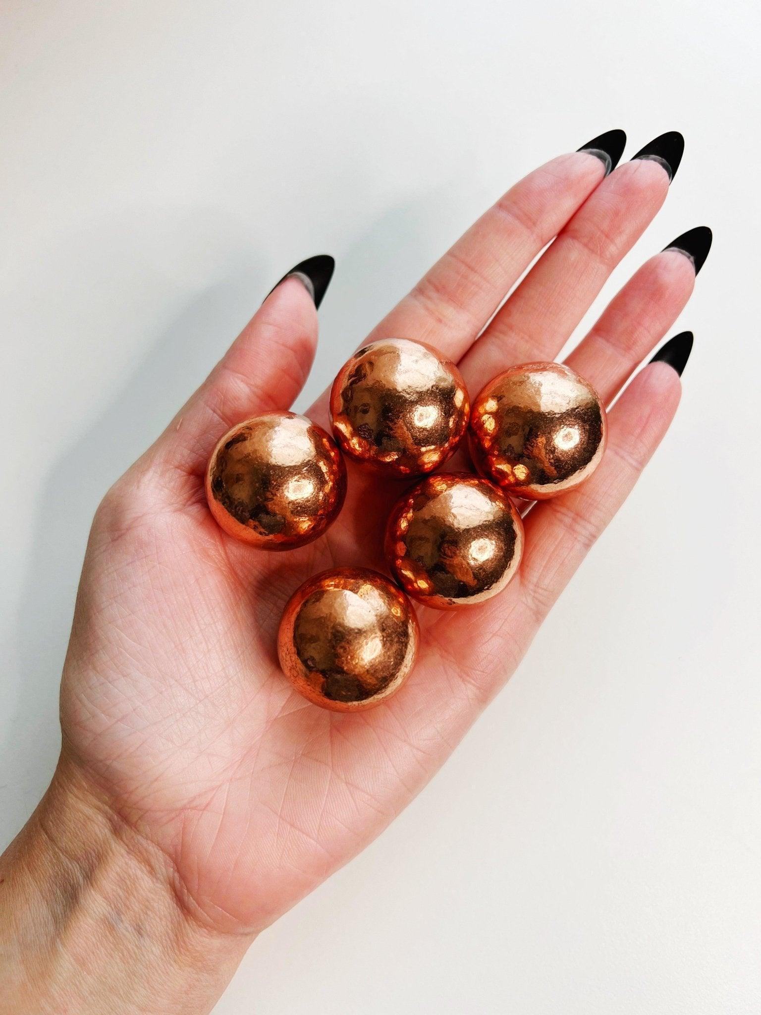COPPER MINI SPHERE - Black Friday sale, copper, metal, polished, sphere - The Mineral Maven
