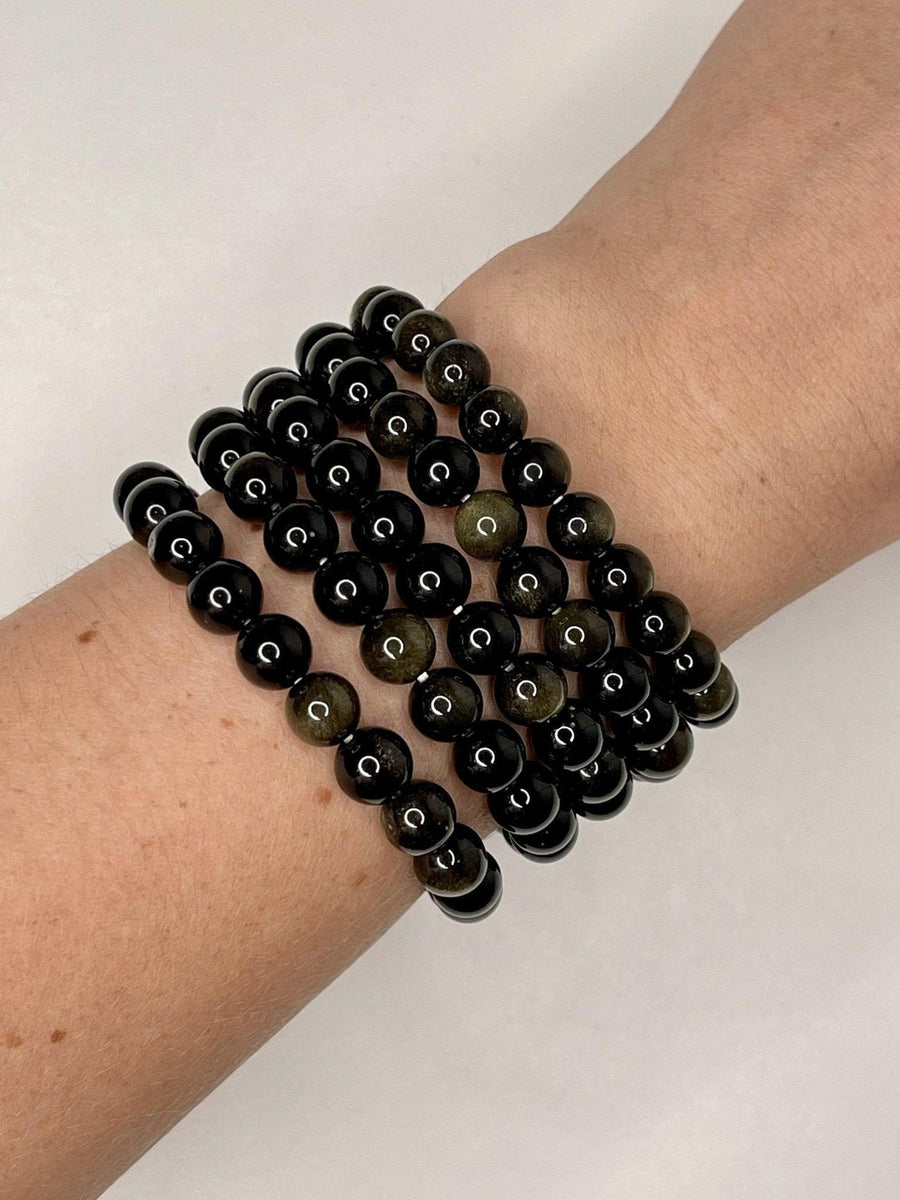 CRYSTAL BRACELETS - amazonite, black obsidian, bracelet, bracelets, dalmatian jasper, energy tool, flash sale, fluorite, garden quartz, garnet, gold sheen obsidian, green, green aventurine, holiday sale, howlite, jewelry, labradorite, lodalite, lodolite, mookaite, morganite, new year sale, prehnite, quartz, rainbow fluorite, rhodonite, rose quartz, snowflake obsidian, sodalite, spring equinox, sunstone, tigers eye, tourmalinated quartz, tourmaline, unakite, wearable - The Mineral Maven