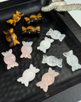 CRYSTAL CANDY - candy, clear quartz, crystal candy, polished, polished stone, rose quartz, summerween collection, tiger's eye - The Mineral Maven