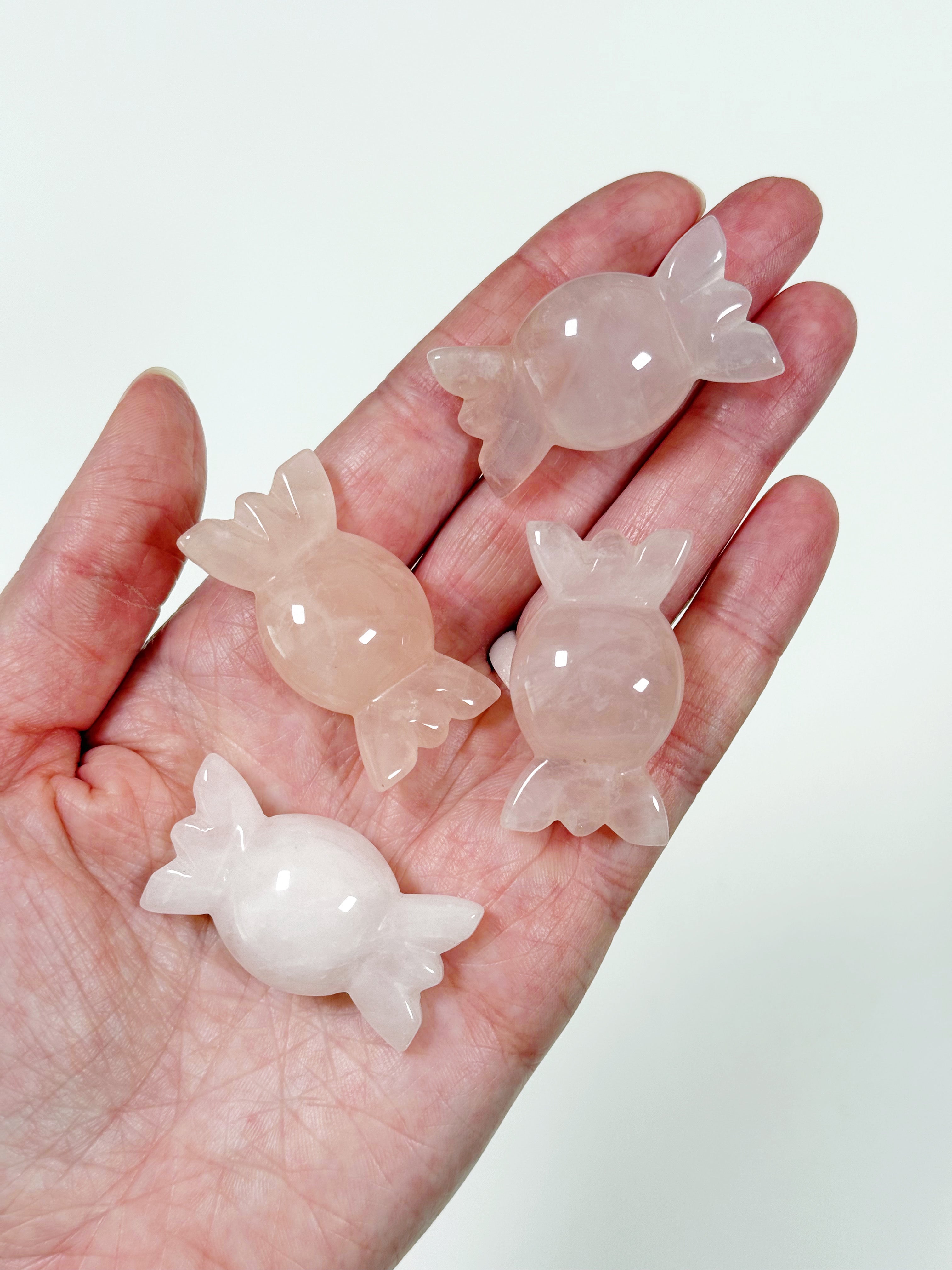 CRYSTAL CANDY - candy, clear quartz, crystal candy, polished, polished stone, rose quartz, summerween collection, tiger&#39;s eye - The Mineral Maven