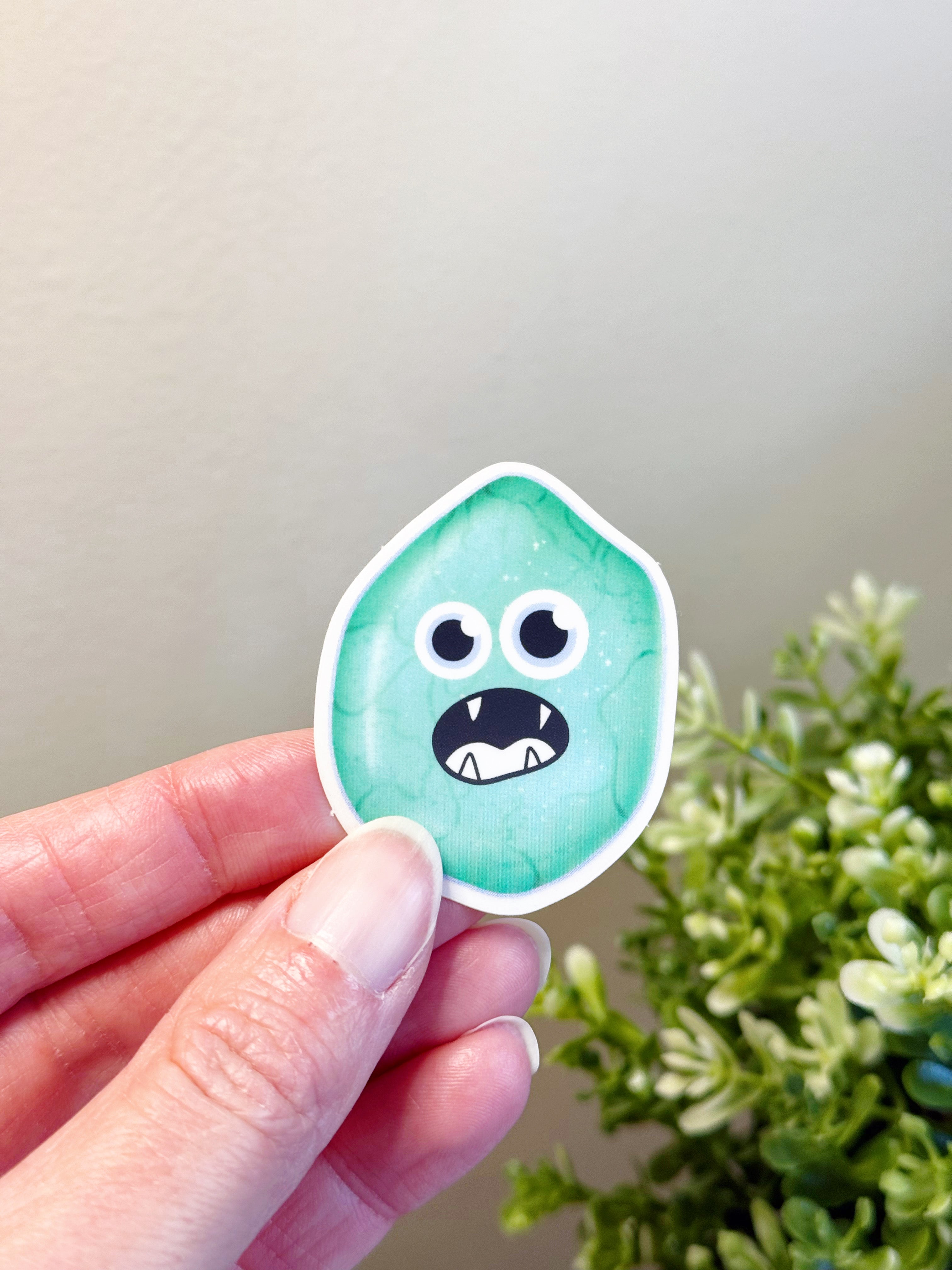 CRYSTAL MONSTER STICKERS - crystal monsters, energy tool, merch, recently added, spring things, sticker - The Mineral Maven