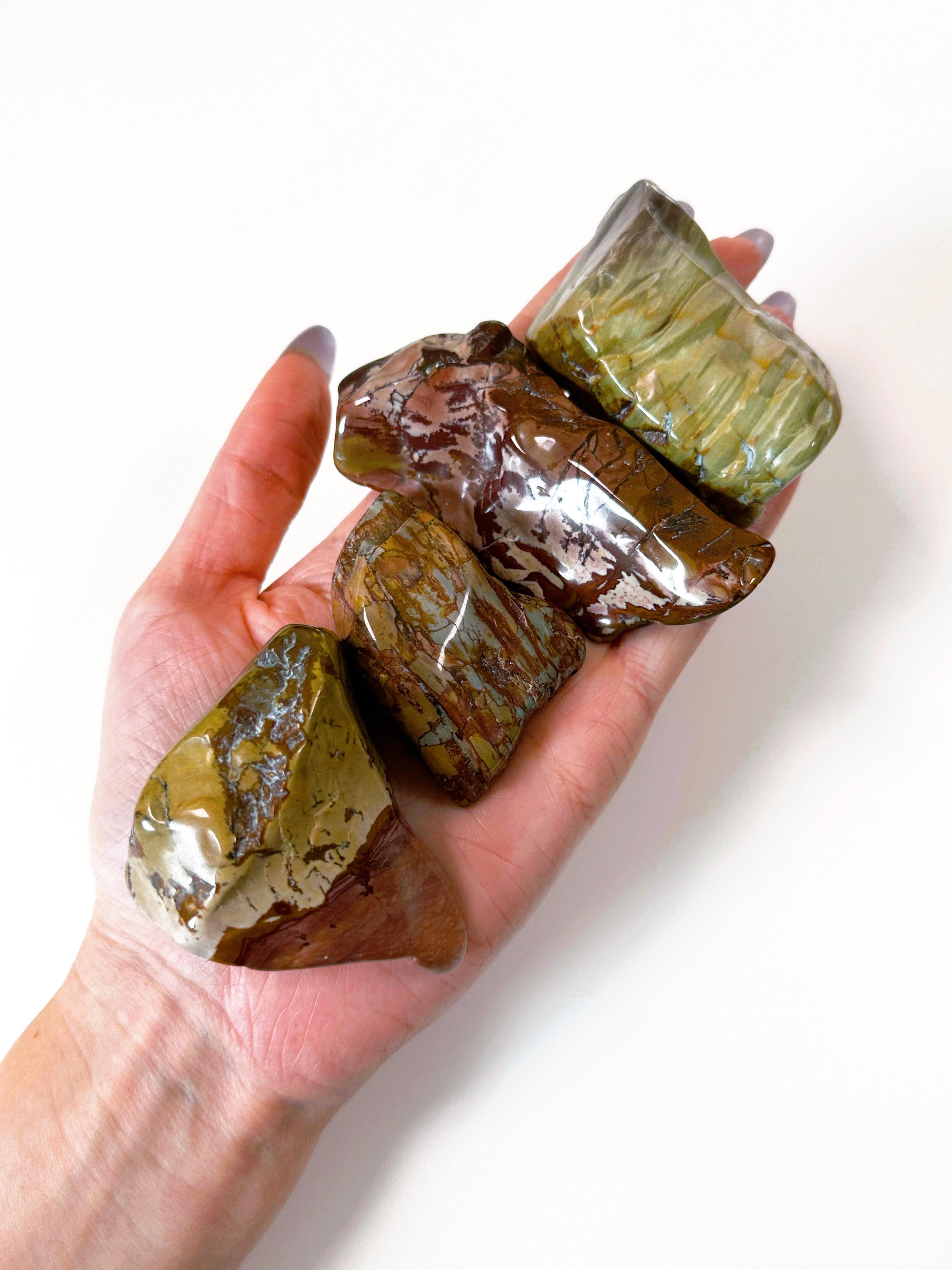 DEAD CAMEL JASPER XL TUMBLE - 33 bday, 444 sale, Black Friday sale, brecciated jasper, dead camel jasper, emotional support, end of year sale, focus gift bundle, holiday sale, jasper, new year sale, pocket crystal, pocket stone, tumble - The Mineral Maven