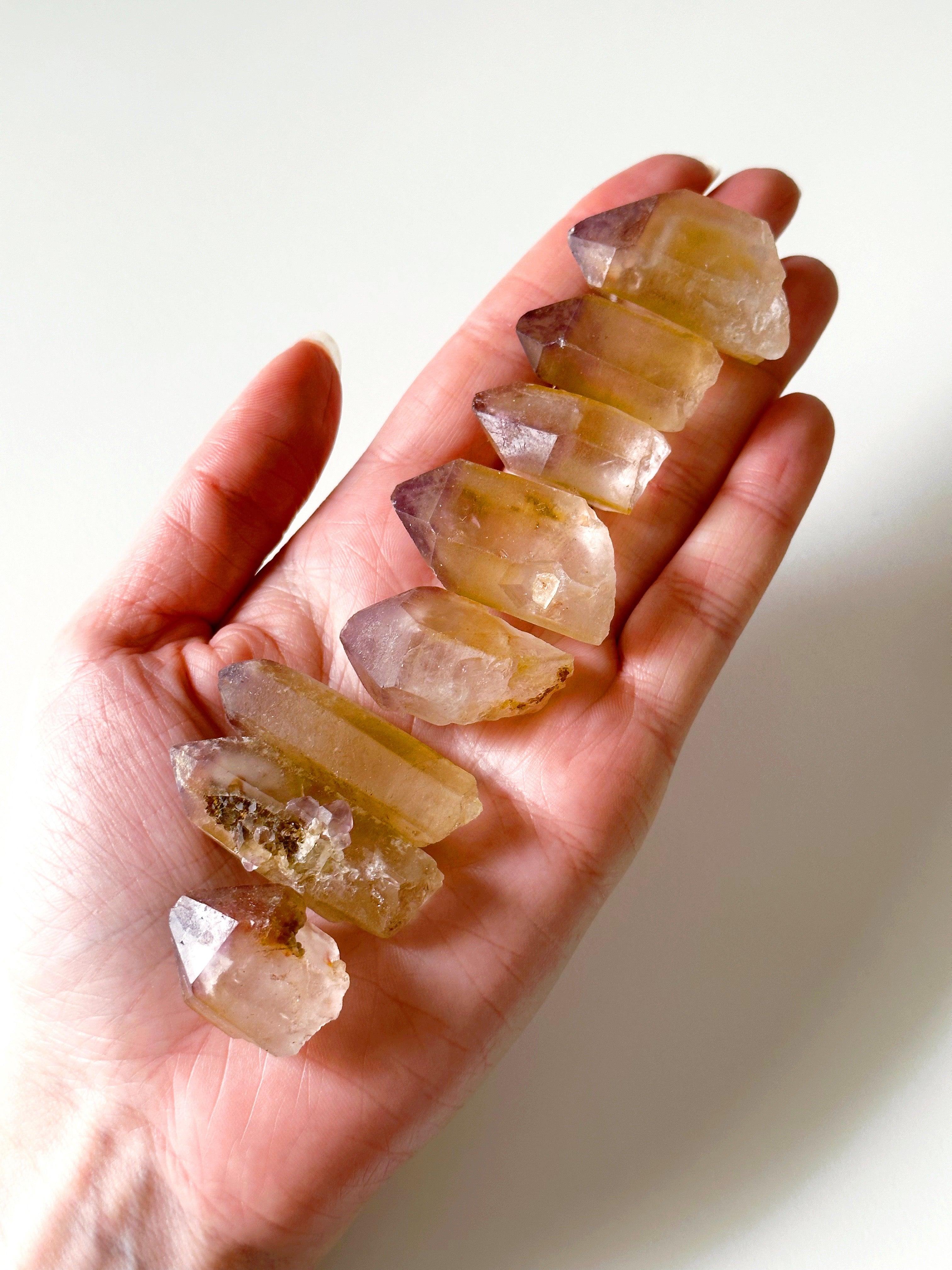 'DREAMCOAT' STRIATED QUARTZ POINT - RAW - dreamcoat, dreamcoat lemurian, emotional support, lemurian, raw crystal, raw point, raw stone, recently added, rough crystal, Rough Stone - The Mineral Maven