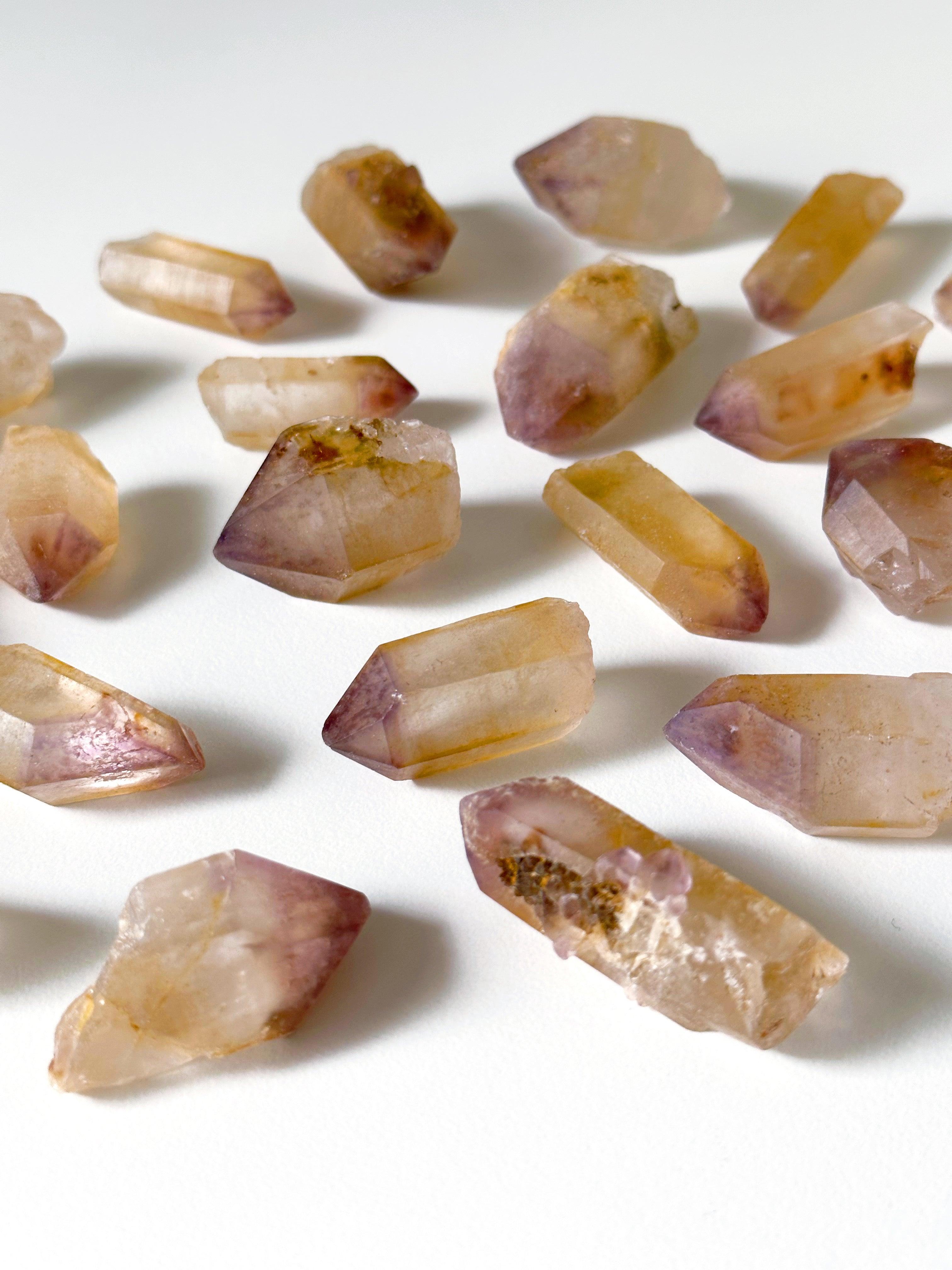 'DREAMCOAT' STRIATED QUARTZ POINT - RAW - dreamcoat, dreamcoat lemurian, emotional support, lemurian, raw crystal, raw point, raw stone, recently added, rough crystal, Rough Stone - The Mineral Maven
