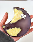DRUZY AGATE MOON 1 - agate, Black Friday sale, crescent, crescent moon, druzy agate, googly agate, googly eye, googly eye agate, moon, one of a kind, statement piece - The Mineral Maven
