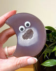 DRUZY AGATE MOON 3 - agate, Black Friday sale, crescent, crescent moon, druzy agate, googly agate, googly eye, googly eye agate, moon, one of a kind, statement piece - The Mineral Maven
