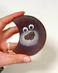 DRUZY AGATE MOON 3 - agate, Black Friday sale, crescent, crescent moon, druzy agate, googly agate, googly eye, googly eye agate, moon, one of a kind, statement piece - The Mineral Maven