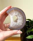 DRUZY AGATE MOON 4 - agate, Black Friday sale, crescent, crescent moon, druzy agate, googly agate, googly eye, googly eye agate, moon, one of a kind, statement piece - The Mineral Maven