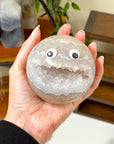 DRUZY AGATE SPHERE 1 - agate, Black Friday sale, druzy agate, googly agate, googly eye, googly eye agate, one of a kind, sphere, statement piece - The Mineral Maven