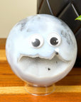 DRUZY AGATE SPHERE 12 - agate, Black Friday sale, druzy agate, googly agate, googly eye, googly eye agate, one of a kind, sphere, statement piece - The Mineral Maven