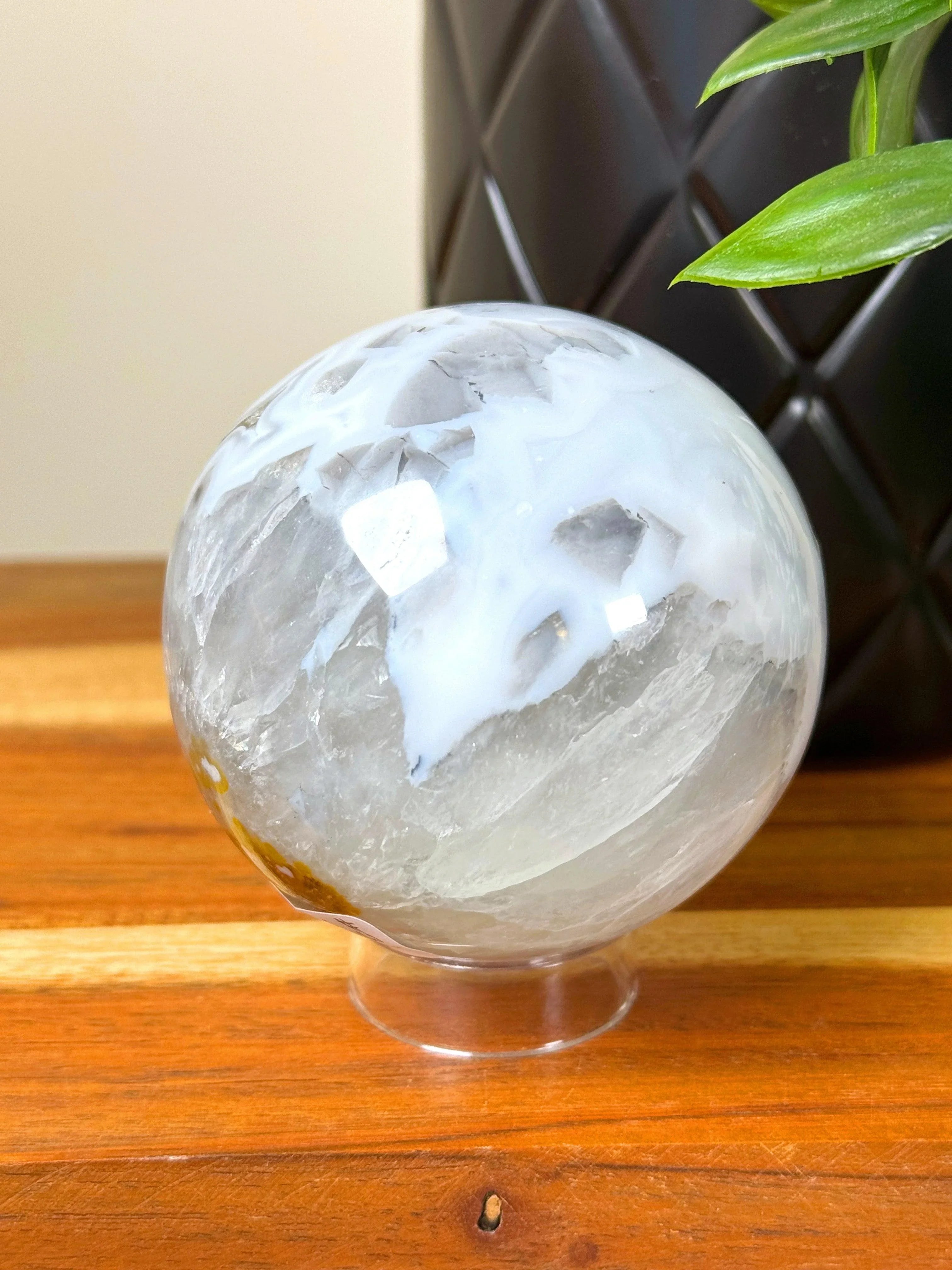 DRUZY AGATE SPHERE 12 - agate, Black Friday sale, druzy agate, googly agate, googly eye, googly eye agate, one of a kind, sphere, statement piece - The Mineral Maven