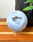 DRUZY AGATE SPHERE 15 - agate, Black Friday sale, druzy agate, googly agate, googly eye, googly eye agate, one of a kind, sphere, statement piece - The Mineral Maven