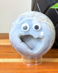 DRUZY AGATE SPHERE 15 - agate, Black Friday sale, druzy agate, googly agate, googly eye, googly eye agate, one of a kind, sphere, statement piece - The Mineral Maven