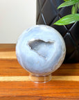 DRUZY AGATE SPHERE 15 - agate, druzy agate, googly agate, googly eye, googly eye agate, one of a kind, sphere, statement piece - The Mineral Maven