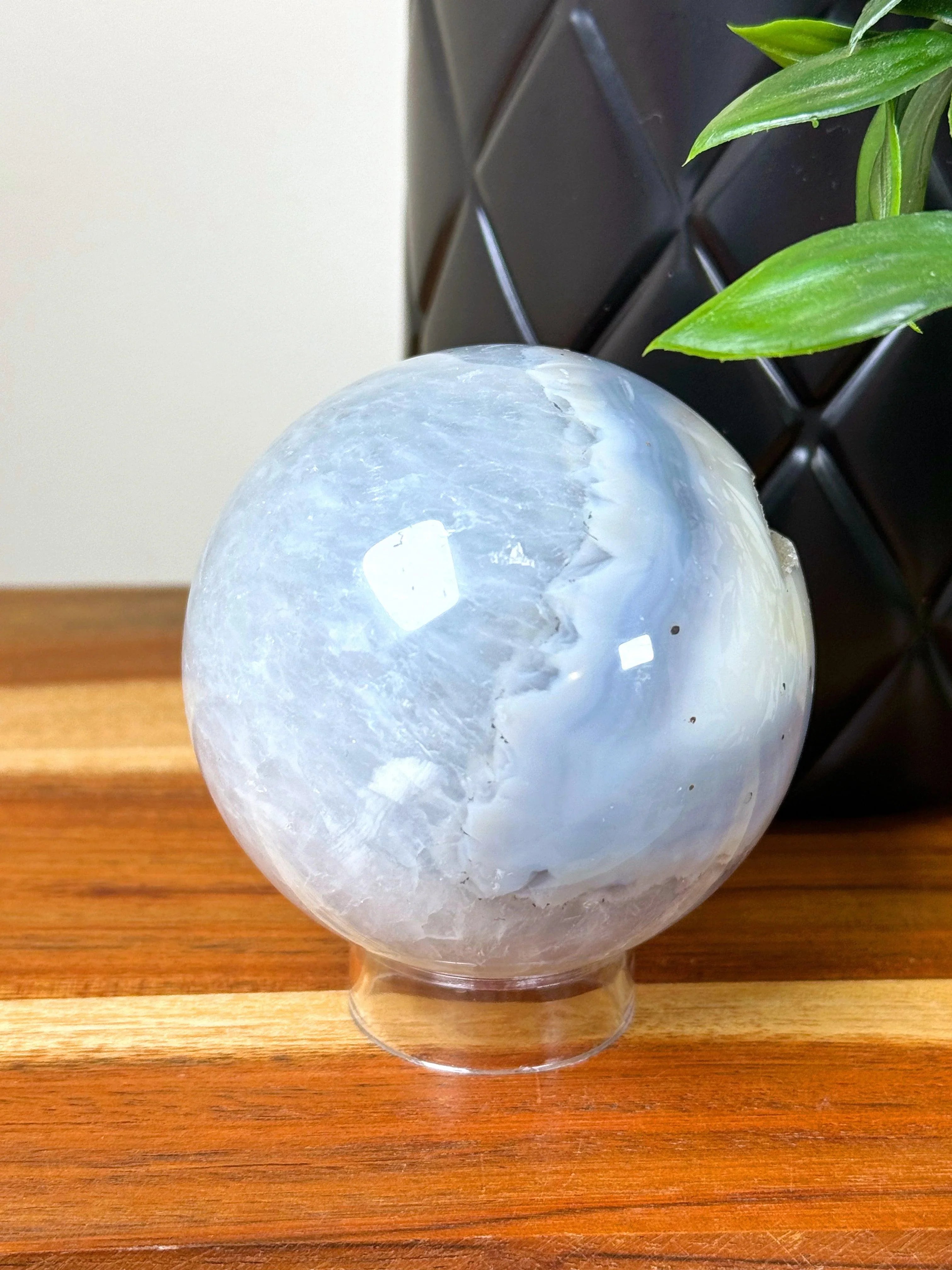 DRUZY AGATE SPHERE 16 - agate, Black Friday sale, druzy agate, googly agate, googly eye, googly eye agate, one of a kind, sphere, statement piece - The Mineral Maven