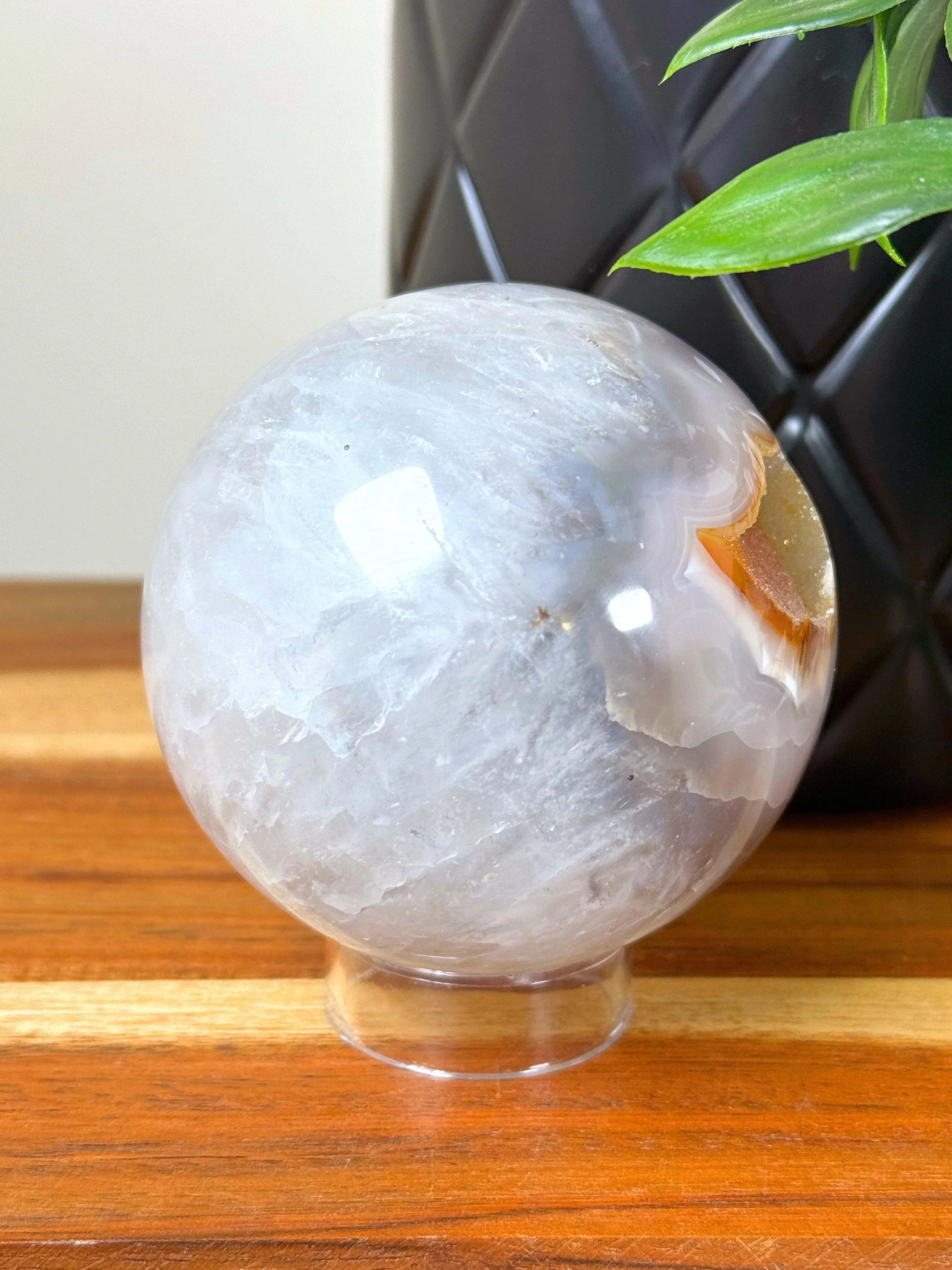 DRUZY AGATE SPHERE 17 - agate, Black Friday sale, druzy agate, googly agate, googly eye, googly eye agate, one of a kind, sphere, statement piece - The Mineral Maven
