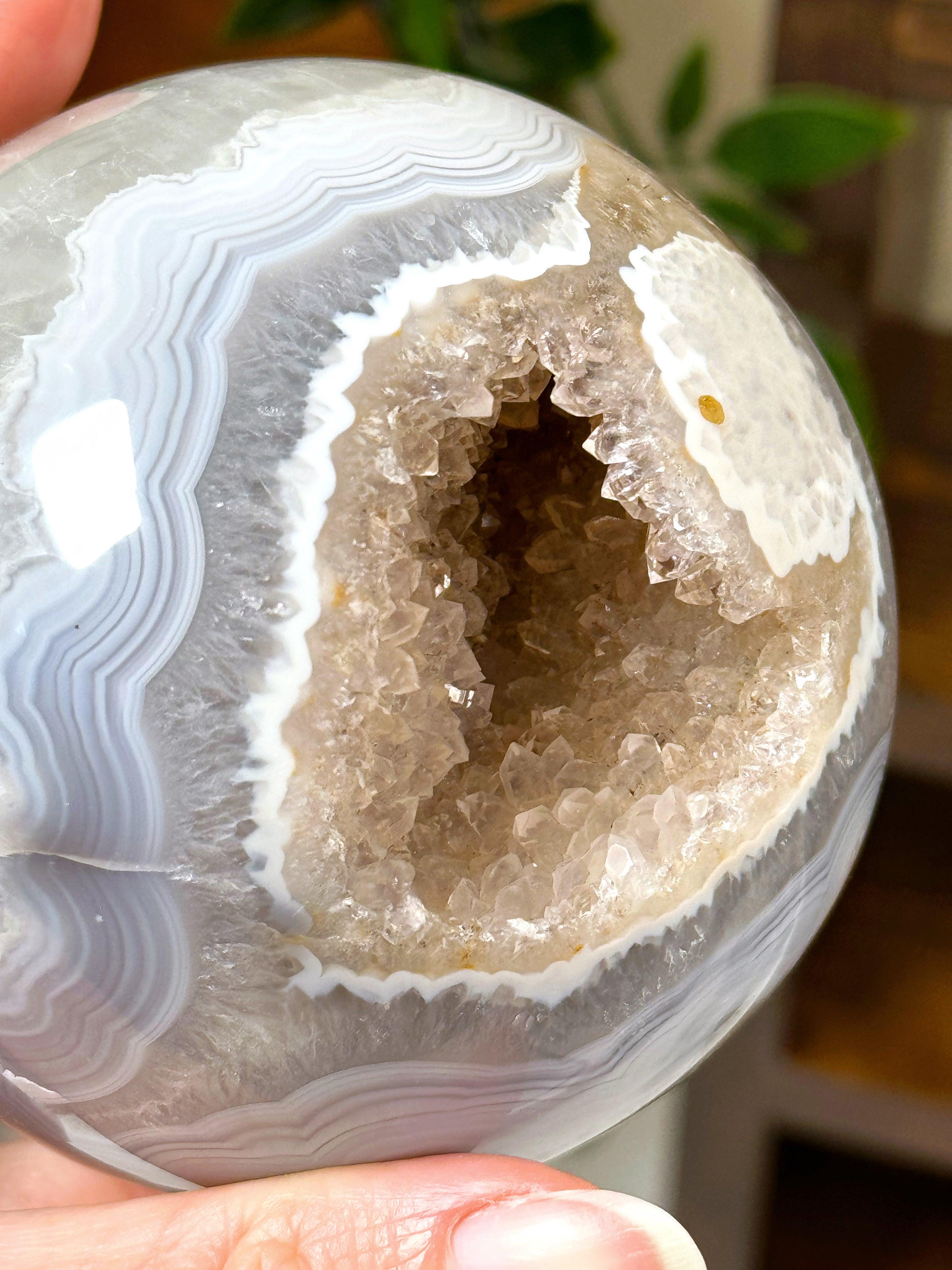 DRUZY AGATE SPHERE 3 - agate, Black Friday sale, druzy agate, googly agate, googly eye, googly eye agate, one of a kind, sphere, statement piece - The Mineral Maven