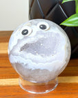 DRUZY AGATE SPHERE 7 - agate, Black Friday sale, druzy agate, googly agate, googly eye, googly eye agate, one of a kind, sphere, statement piece - The Mineral Maven