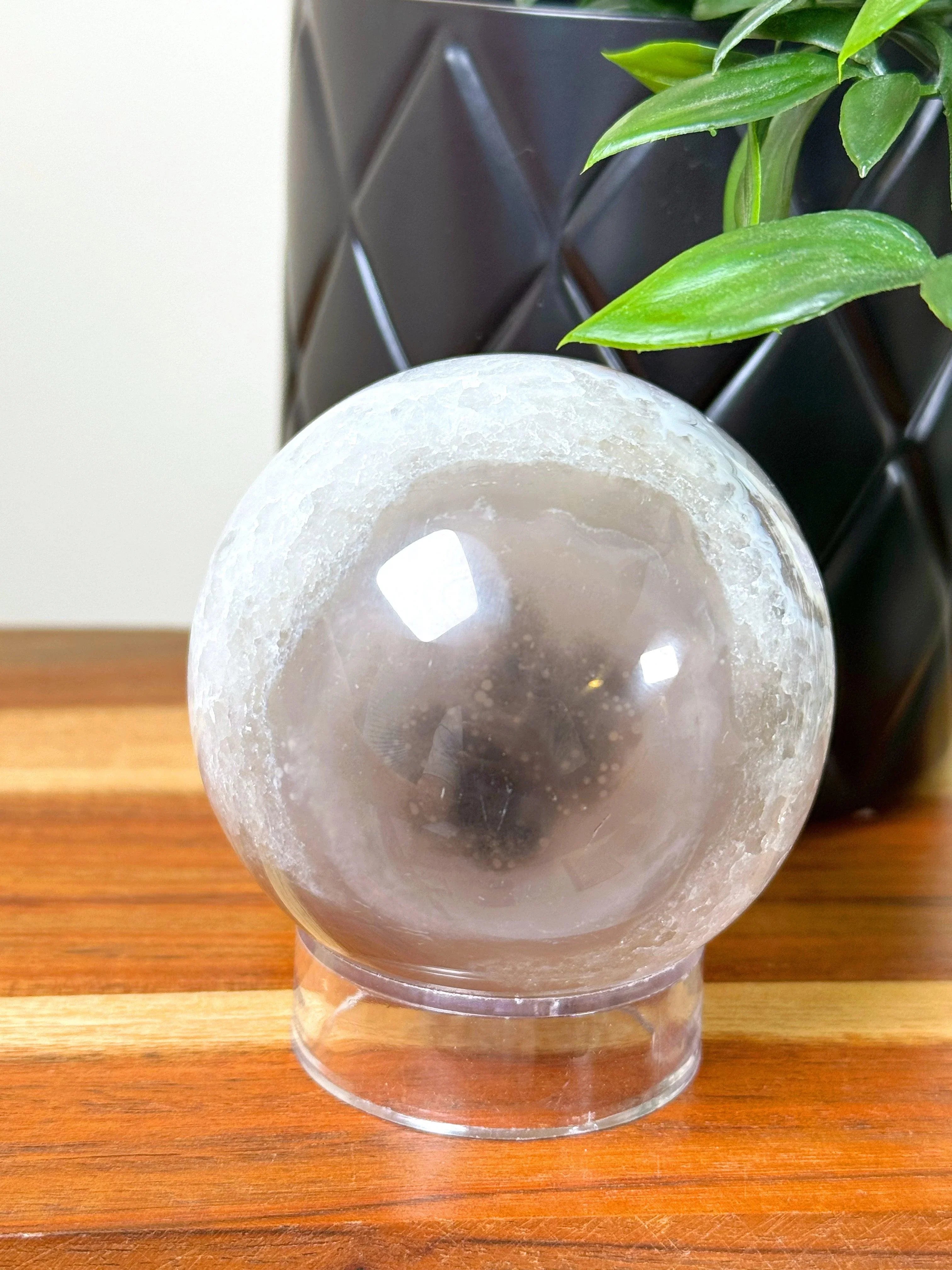 DRUZY AGATE SPHERE 7 - agate, Black Friday sale, druzy agate, googly agate, googly eye, googly eye agate, one of a kind, sphere, statement piece - The Mineral Maven