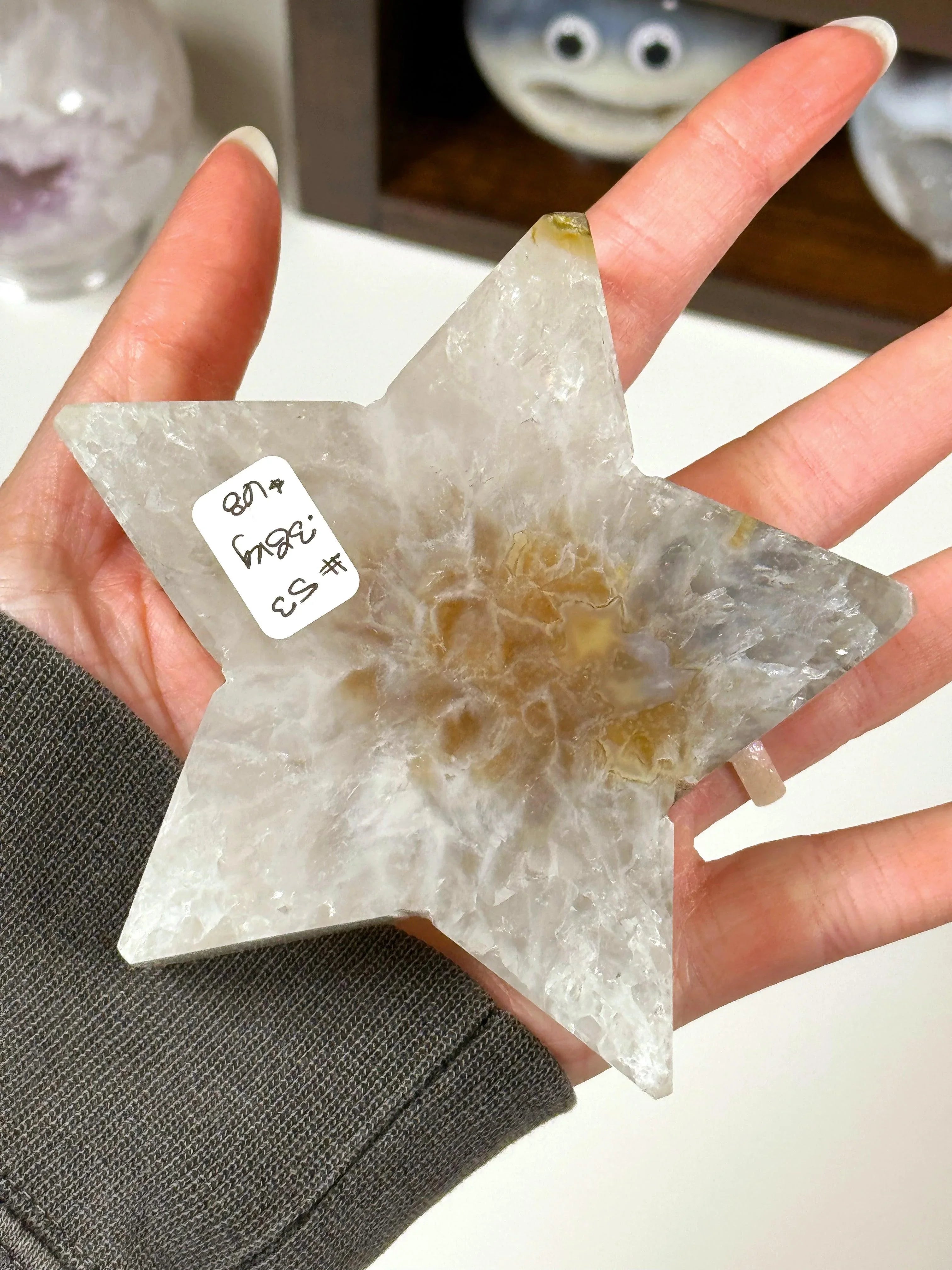 DRUZY AGATE STAR 2 - agate, Black Friday sale, druzy agate, googly agate, googly eye, googly eye agate, one of a kind, star, statement piece - The Mineral Maven