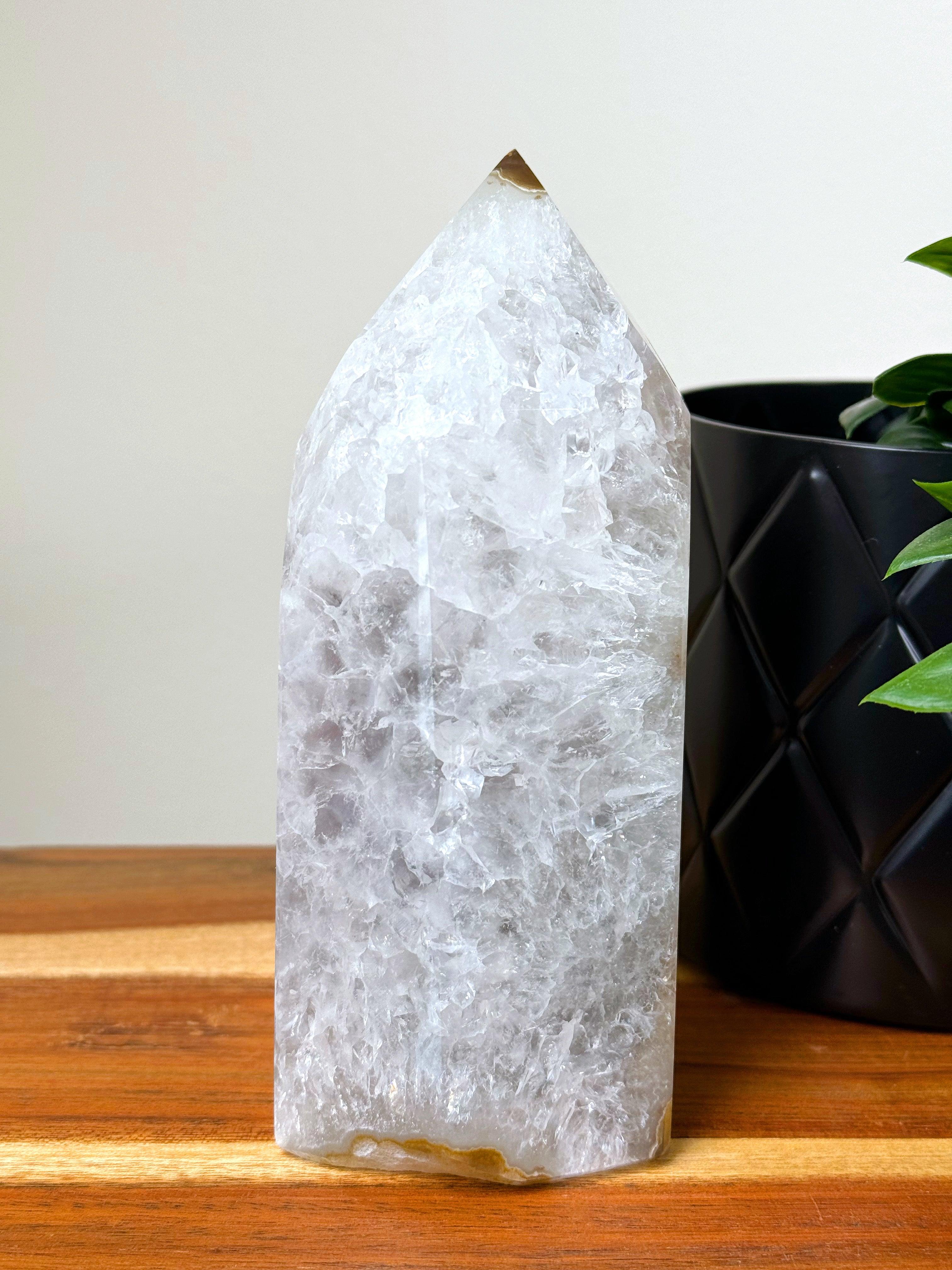 DRUZY AGATE TOWER 1 - agate, Black Friday sale, druzy agate, googly agate, googly eye, googly eye agate, one of a kind, point, statement piece, tower - The Mineral Maven