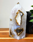 DRUZY AGATE TOWER 1 - agate, druzy agate, googly agate, googly eye, googly eye agate, one of a kind, point, statement piece, tower - The Mineral Maven