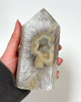 DRUZY AGATE TOWER 5 - agate, Black Friday sale, druzy agate, googly agate, googly eye, googly eye agate, one of a kind, point, statement piece, tower - The Mineral Maven