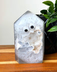 DRUZY AGATE TOWER 6 - agate, druzy agate, googly agate, googly eye, googly eye agate, one of a kind, point, statement piece, tower - The Mineral Maven