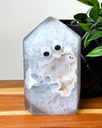 DRUZY AGATE TOWER 6 - agate, druzy agate, googly agate, googly eye, googly eye agate, one of a kind, point, statement piece, tower - The Mineral Maven