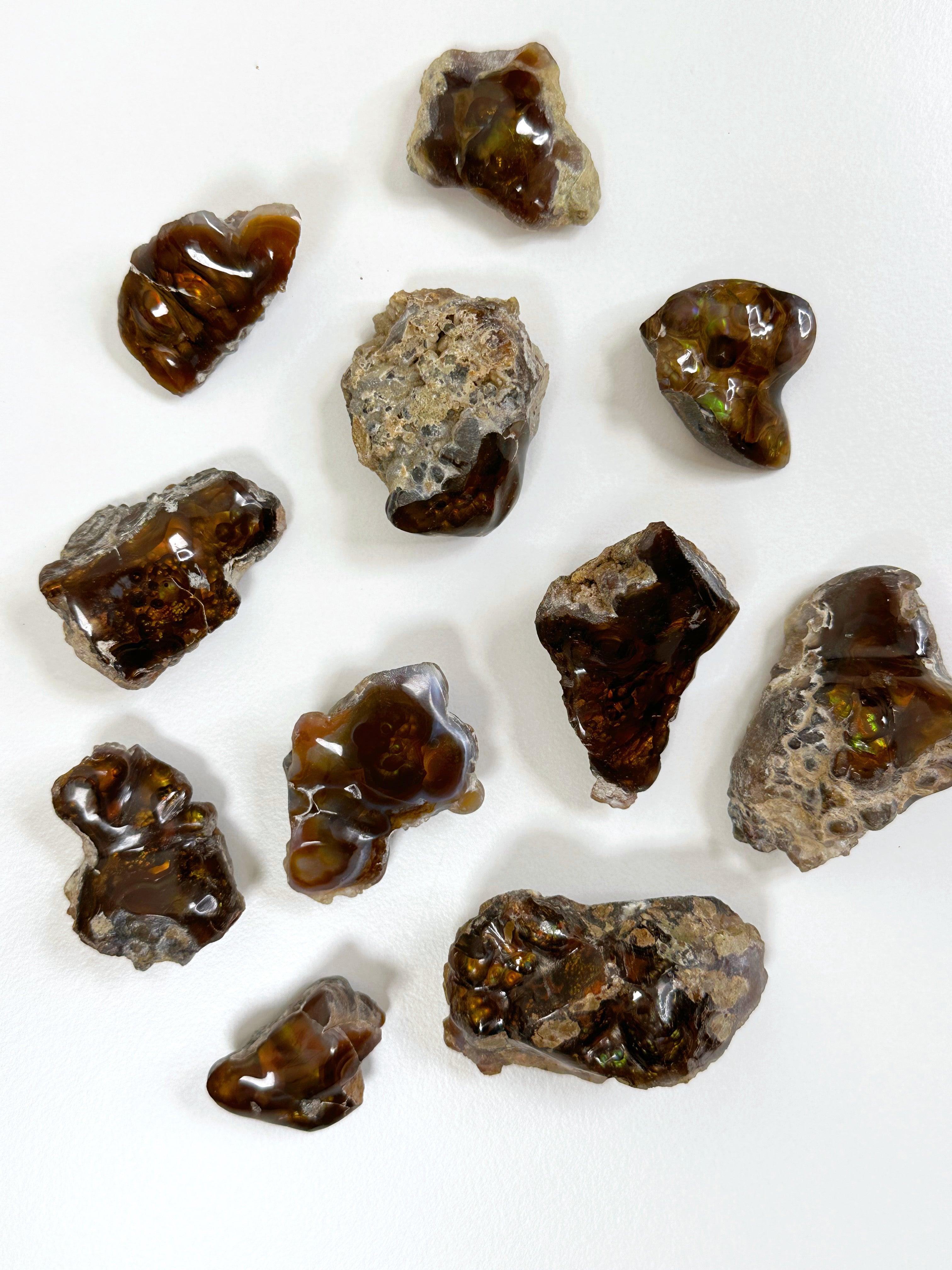 FIRE AGATE - SEMI POLISHED - 33 bday, 444 sale, crystal, emotional support, fire agate, holiday sale, new year sale, raw crystal, recently added, Rough Stone - The Mineral Maven