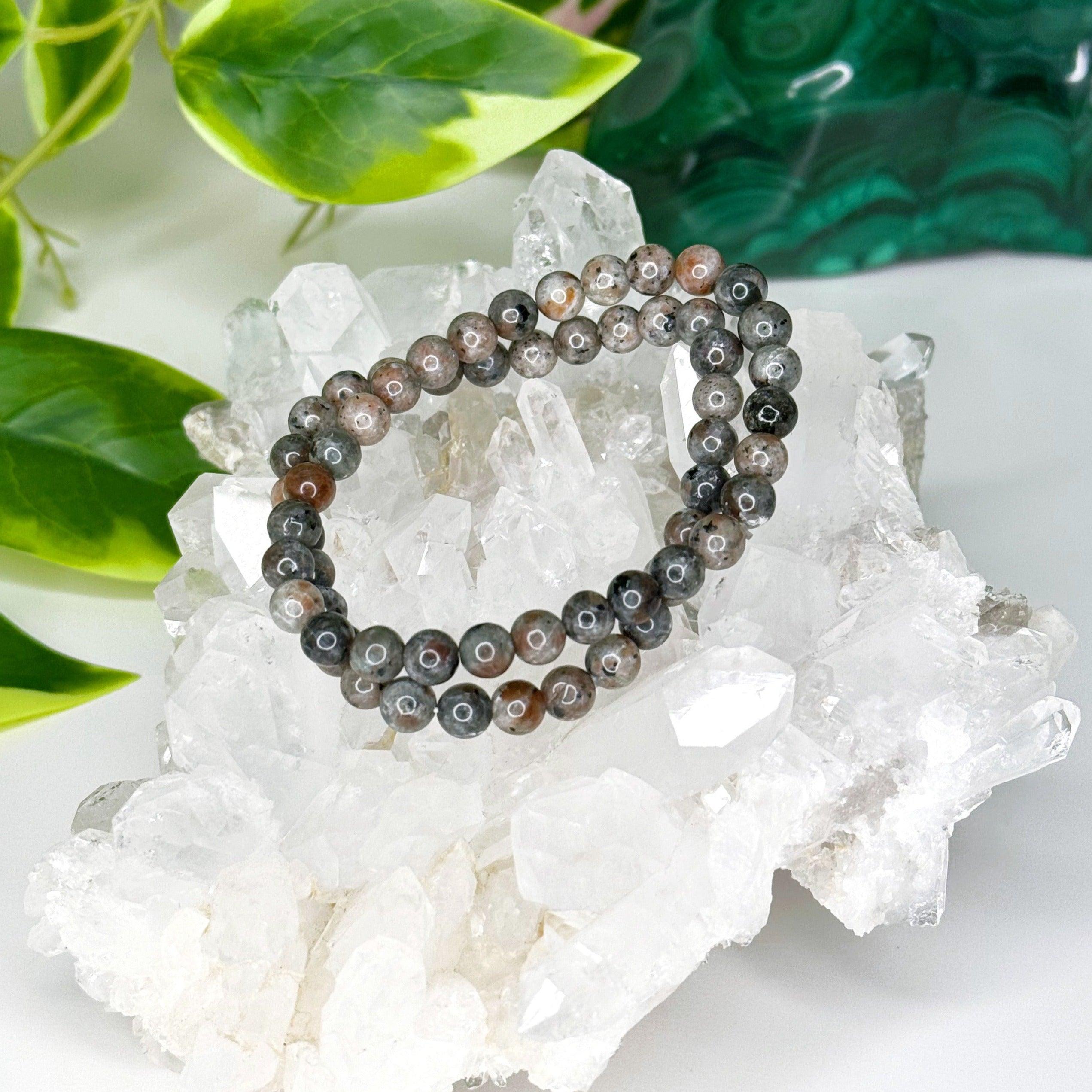 ‘FIRELITE’ 6mm (UV REACTIVE) - HANDMADE CRYSTAL BRACELET - 6mm, bracelet, calm gift bundle, crystal bracelet, emotional support, firelite, grey, handmade bracelet, jewelry, market bracelet, recently added, Scorpio Season, Wearable - The Mineral Maven