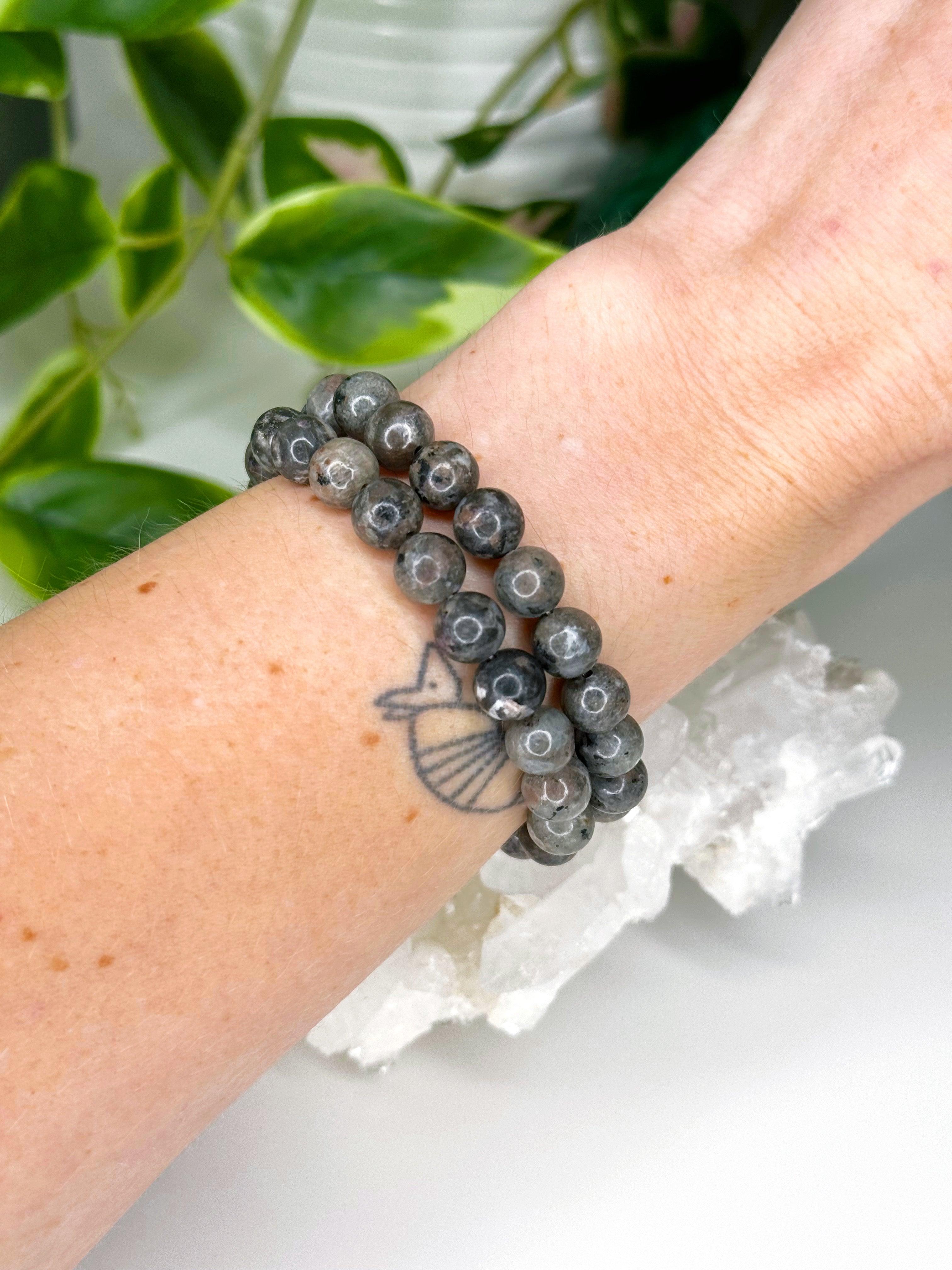 ‘FIRELITE’ 8mm (UV REACTIVE) - HANDMADE CRYSTAL BRACELET - 10 Dec Inventory, 8mm, bracelet, bracelet inventory check, calm gift bundle, crystal bracelet, emotional support, firelite, grey, handmade bracelet, jewelry, June 2025 inventory check, market bracelet, Scorpio Season, Wearable - The Mineral Maven