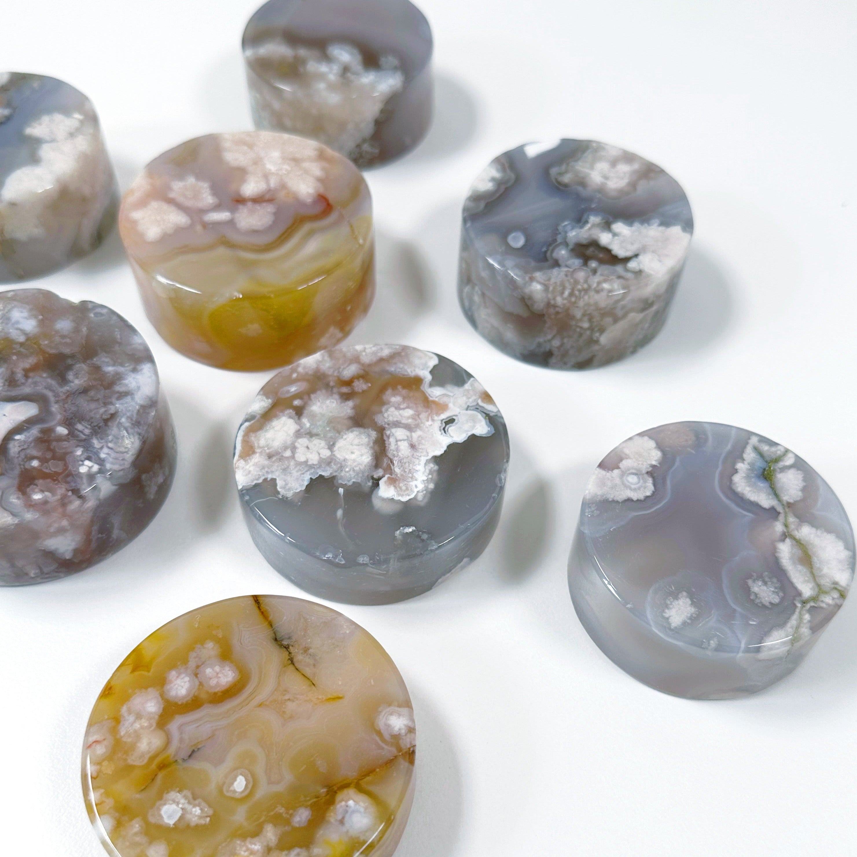 FLOWER AGATE DISC - 33 bday, Black Friday sale, flower agate, holiday sale, polished, polished stone - The Mineral Maven