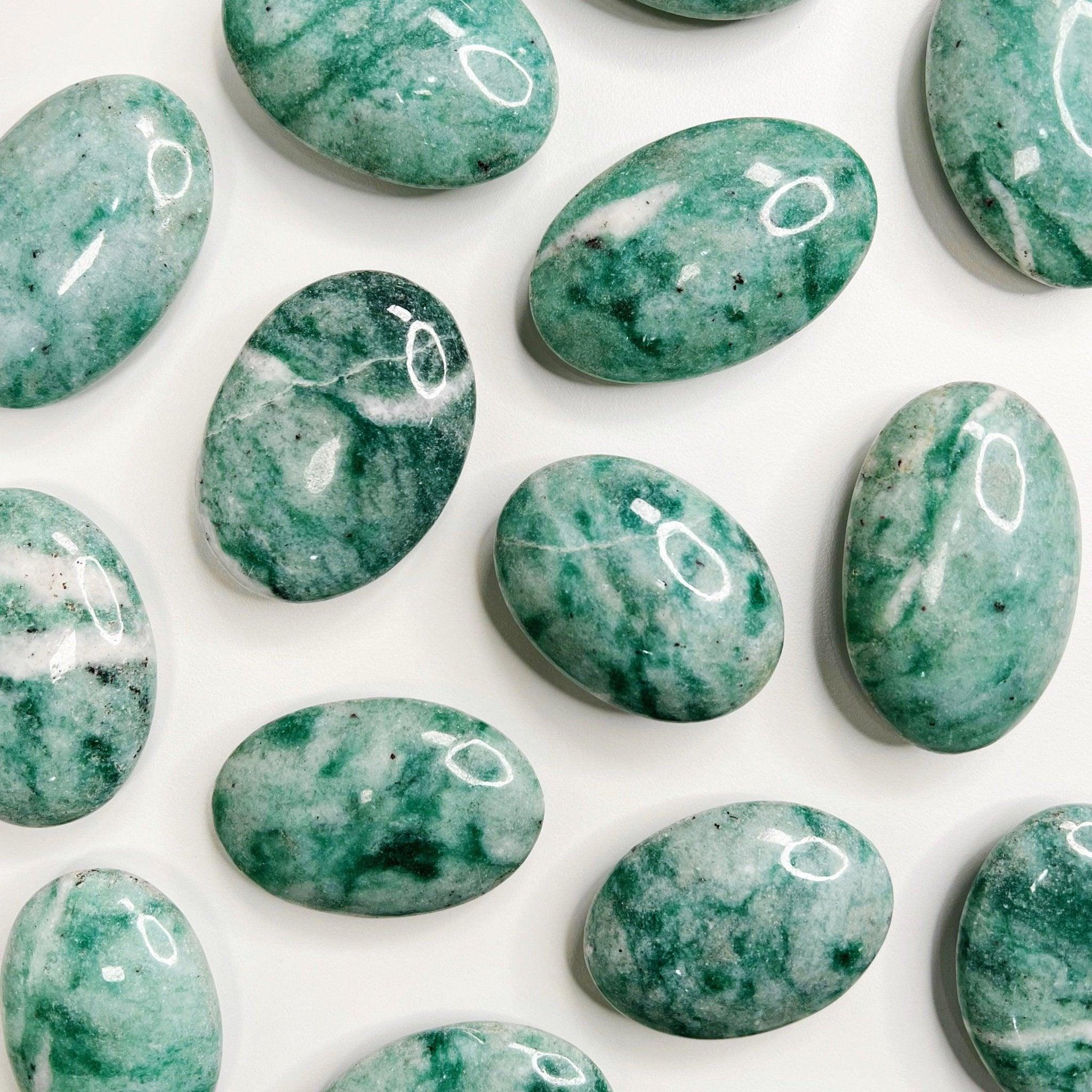 FUCHSITE PALM STONE - 33 bday, 444 sale, Black Friday sale, end of year sale, holiday sale, new year sale, palm, palm stone, palmstone - The Mineral Maven