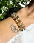 GARDEN QUARTZ 6mm - HANDMADE CRYSTAL BRACELET - 10 Dec Inventory, 6mm, bracelet, bracelet inventory check, clear/white, crystal bracelet, garden quartz, green, handmade bracelet, jewelry, June 2025 inventory check, lodolite, market bracelet, mixed colors, phantom quartz, red, springtime, vernal vibes, Wearable - The Mineral Maven