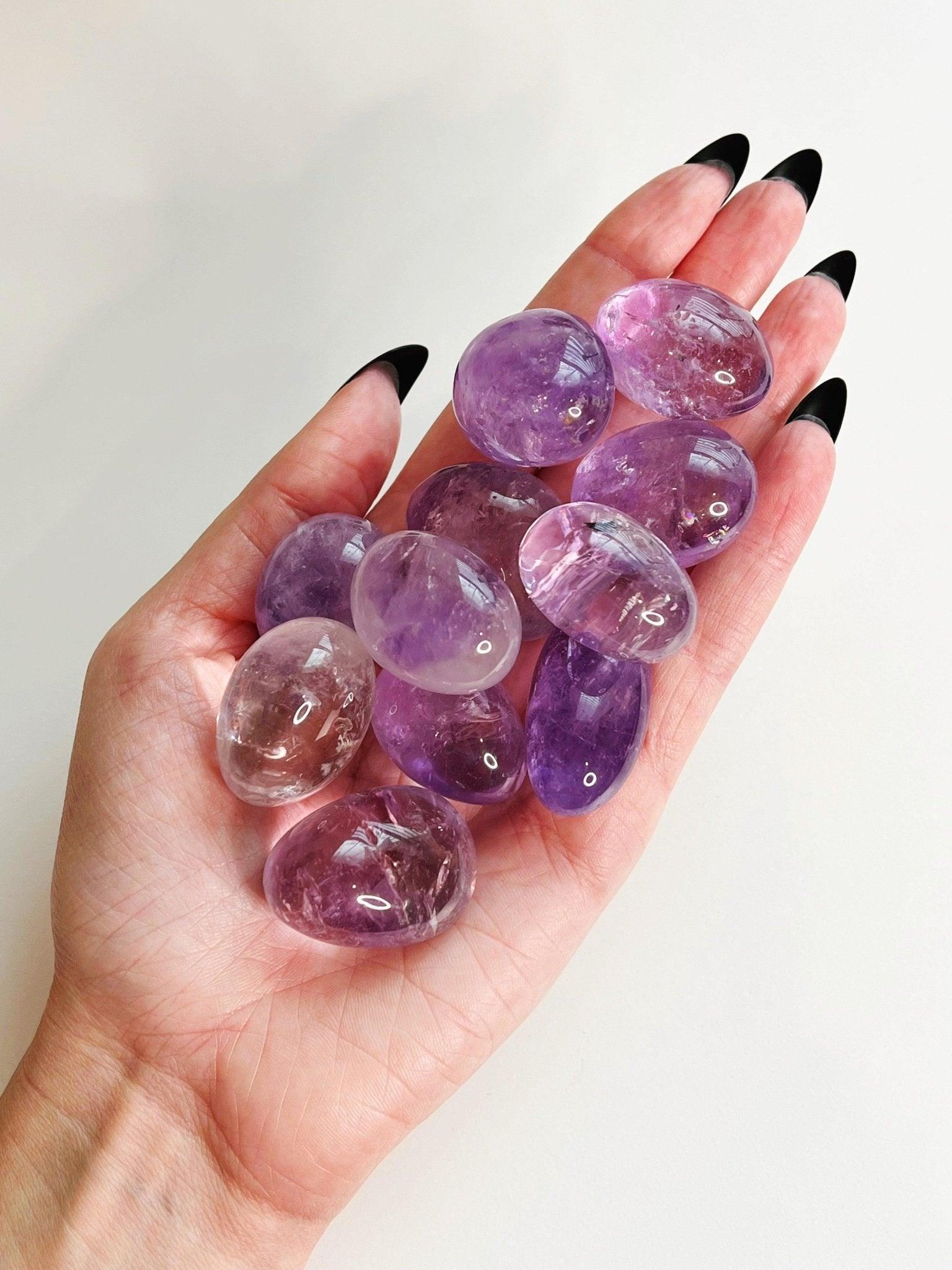 GEMMY AMETHYST CHONK - 33 bday, 444 sale, amethyst, bulk, chonky, emotional support, end of year sale, gemmy amethyst, grief gift bundle, holiday sale, new year sale, pocket crystal, pocket stone, protection gift bundle, spring equinox, tumble, valentine's day - The Mineral Maven