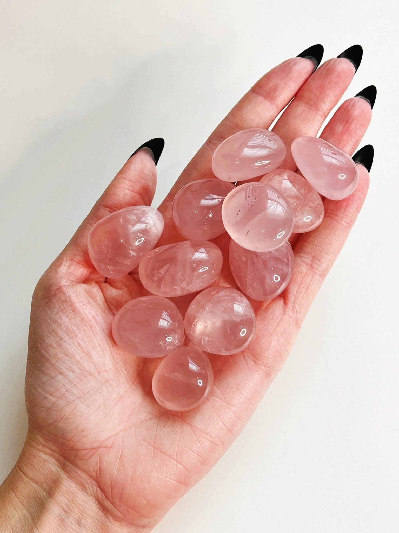 GEMMY ROSE QUARTZ CHONK - 33 bday, 444 sale, Black Friday sale, bulk, crystals for beginners, emotional support, end of year sale, fertility, gemmy rose quartz, grief gift bundle, holiday sale, love gift bundle, new year sale, pocket crystal, pocket stone, rose quartz, spring equinox, spring things, tumble, valentine's day - The Mineral Maven