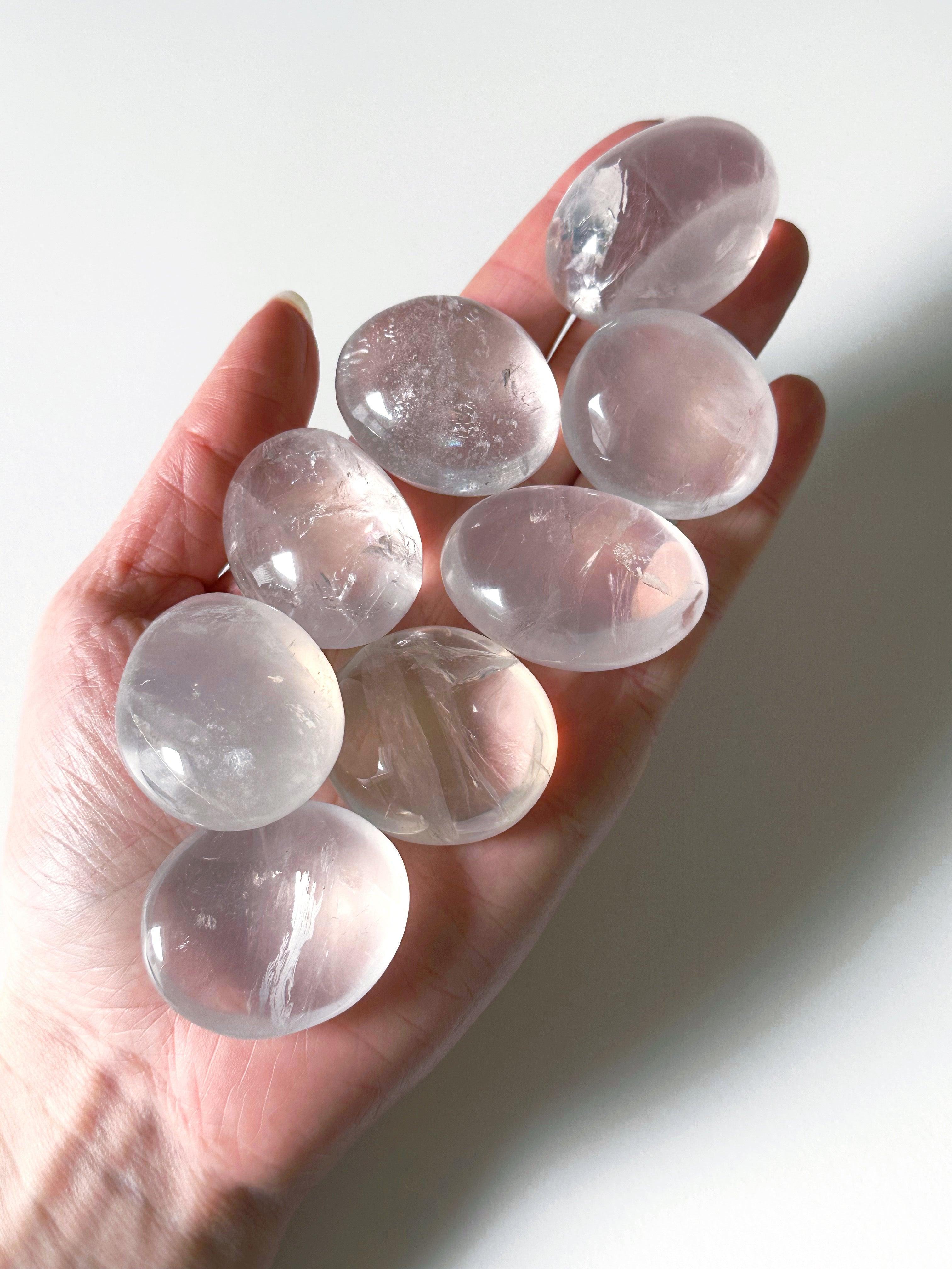 GIRASOL QUARTZ PEBBLE - 33 bday, 444 sale, Black Friday sale, calm gift bundle, end of year sale, girasol, girasol quartz, holiday sale, palm stone, pebble, pebbles, pocket crystal, pocket crystals, pocket stone, quartz, tumbles - The Mineral Maven