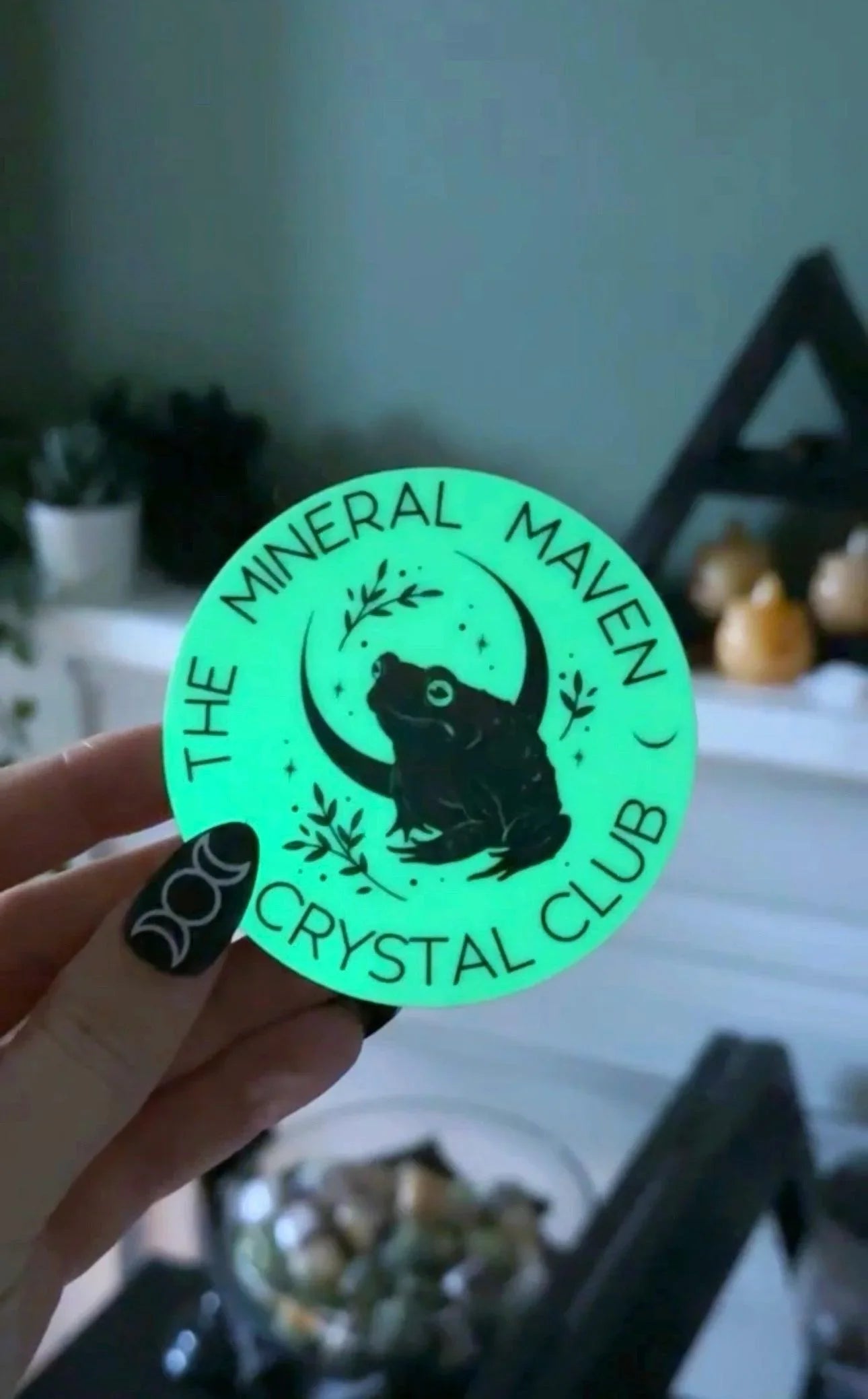 GLOW-IN-THE-DARK CC LOGO STICKER - - The Mineral Maven