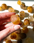 GOLDEN HEALER QUARTZ CHONK - 2025 vibes, 33 bday, 444 sale, Black Friday sale, bulk, end of year sale, golden healer, golden healer quartz, hematoid quartz, holiday sale, pocket crystal, pocket crystals, pocket stone, tumble, tumbled stone, tumbles - The Mineral Maven