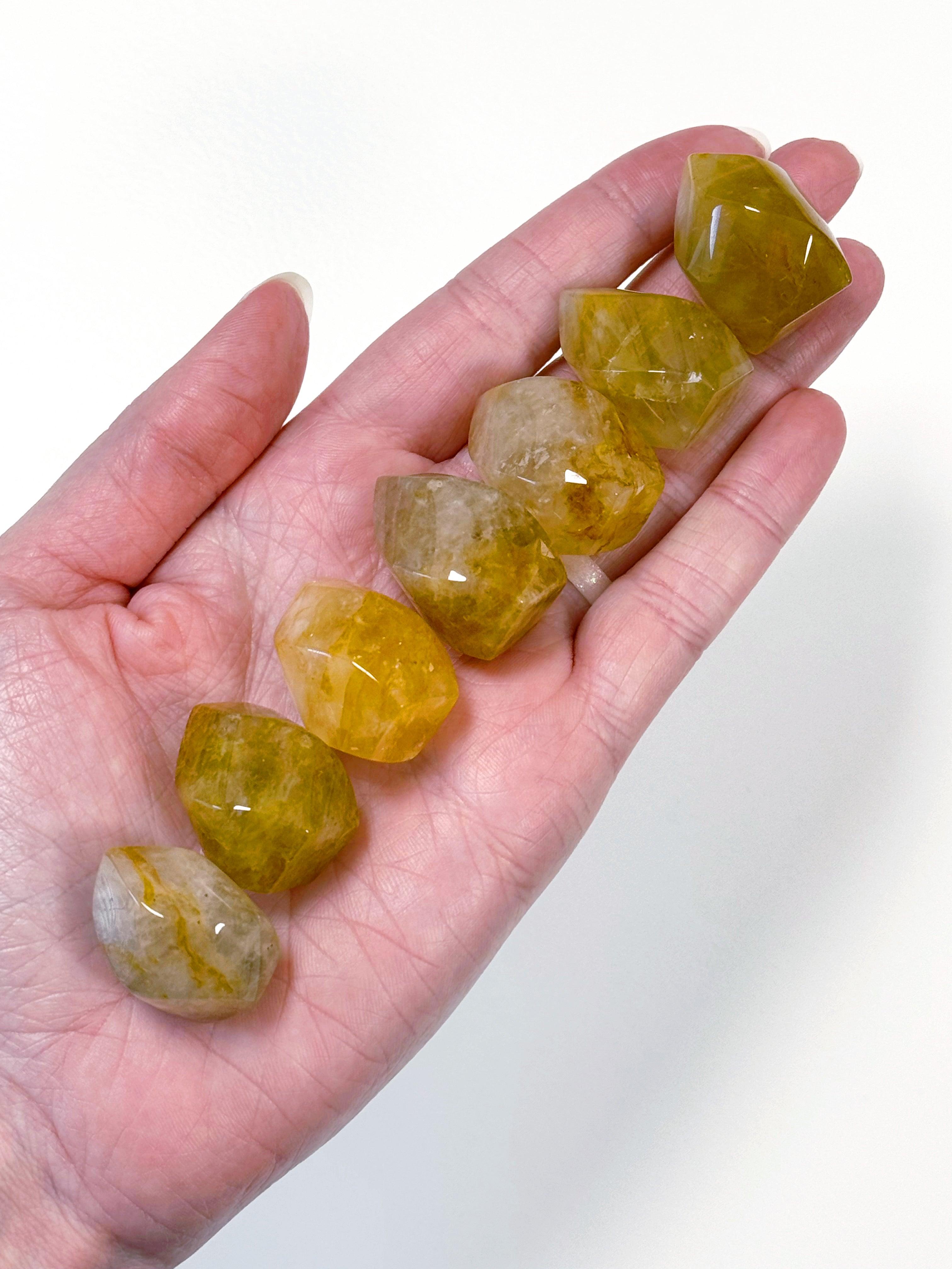 GOLDEN HEALER QUARTZ MINI FLAME - Black Friday sale, flame, golden healer, golden healer quartz, hematoid quartz, pocket crystal, pocket crystals, pocket stone, polished, polished stone - The Mineral Maven
