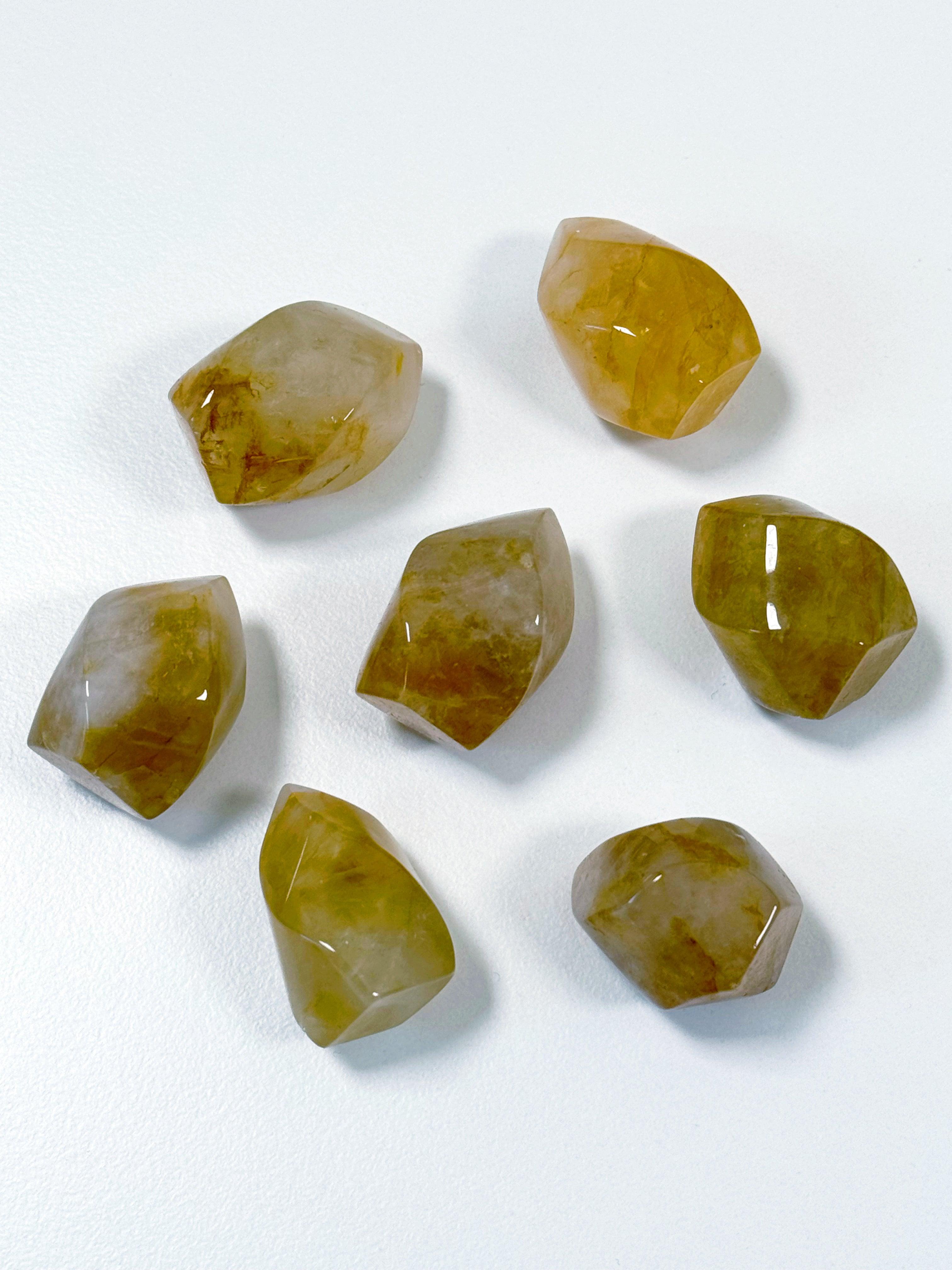 GOLDEN HEALER QUARTZ MINI FLAME - Black Friday sale, flame, golden healer, golden healer quartz, hematoid quartz, pocket crystal, pocket crystals, pocket stone, polished, polished stone - The Mineral Maven