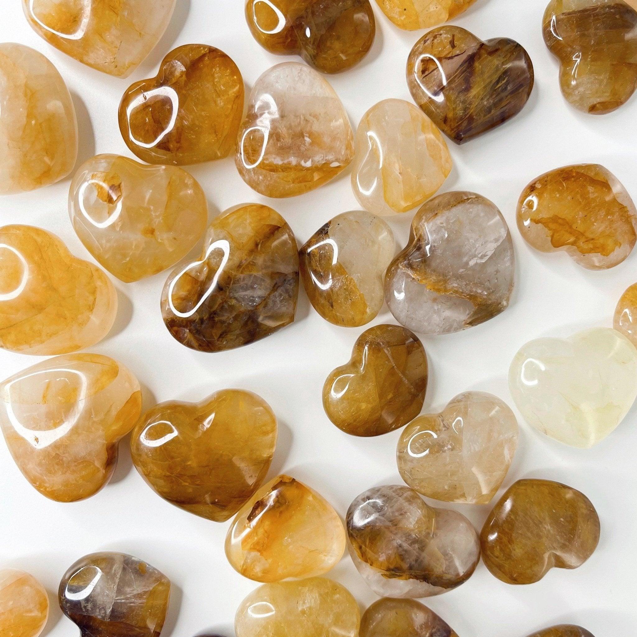 GOLDEN HEALER QUARTZ MINI HEART - 2025 vibes, 33 bday, 444 sale, Black Friday sale, end of year sale, flash sale, golden healer, golden healer quartz, heart, holiday sale, Leo season, mini heart, new year sale, pocket crystal, pocket stone, protection, tumble - The Mineral Maven