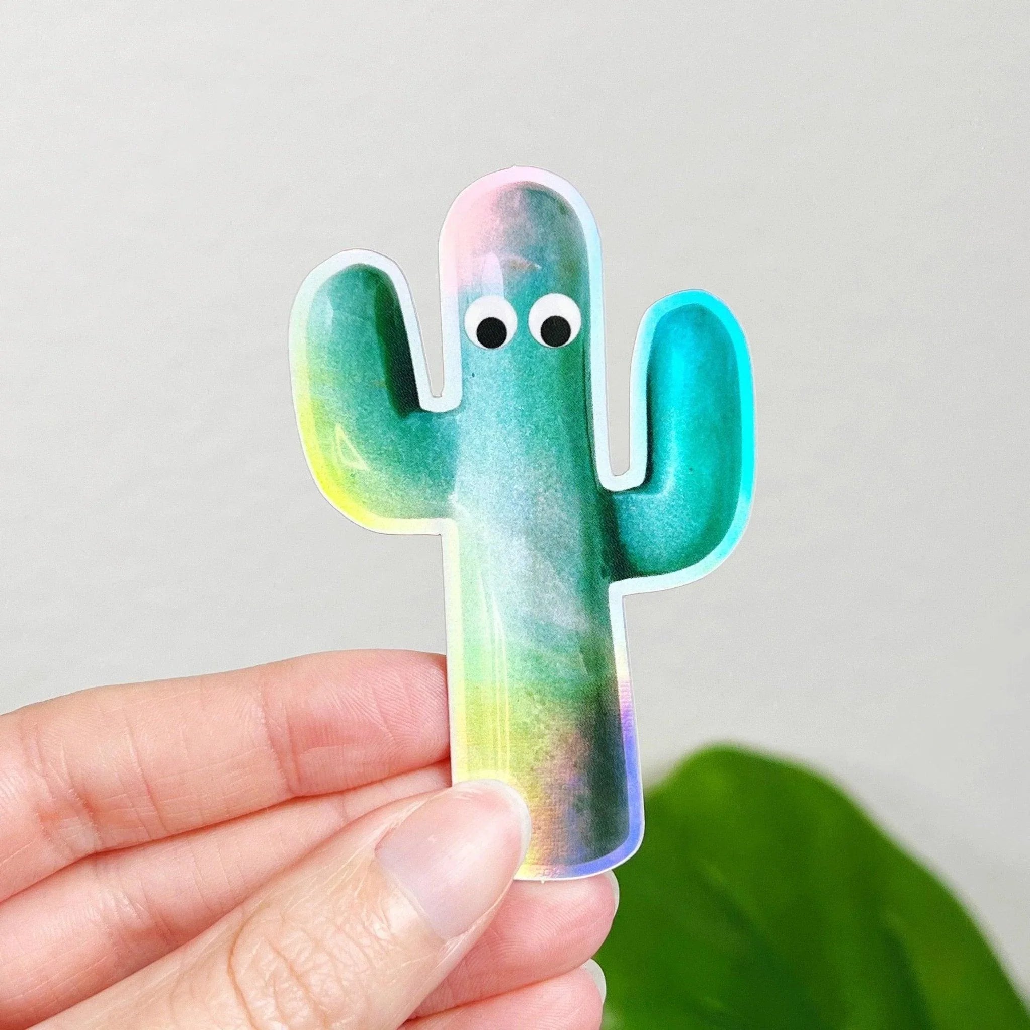 GOOGLY EYE CACTUS STICKER - 33 bday, 444 sale, Black Friday sale, cactus, cactus sticker, googly eye, holiday sale, new year sale, sticker, tucson, tucson update - The Mineral Maven