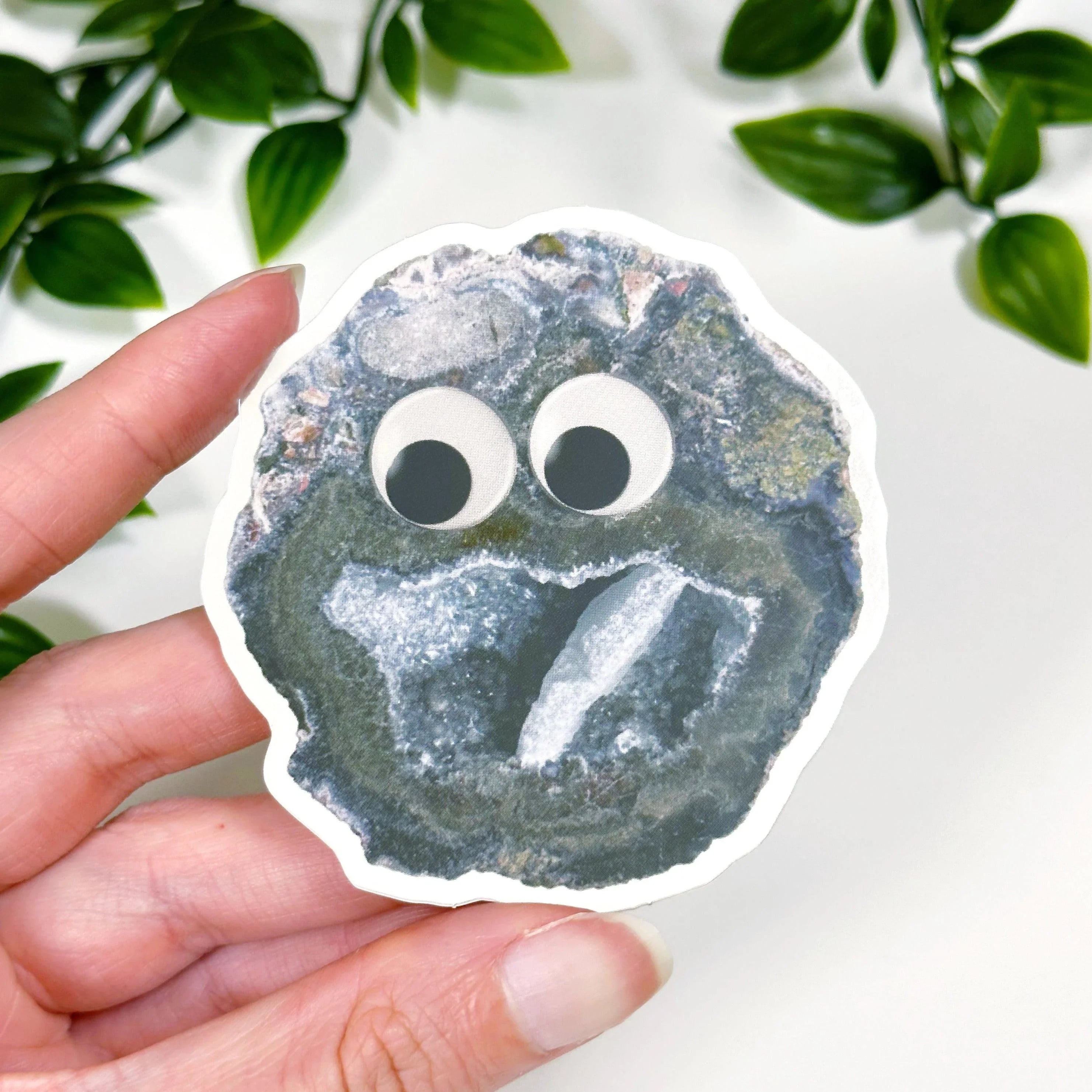 GOOGLY EYE GEODE STICKER - 33 bday, Black Friday sale, holiday sale, merch, sticker - The Mineral Maven