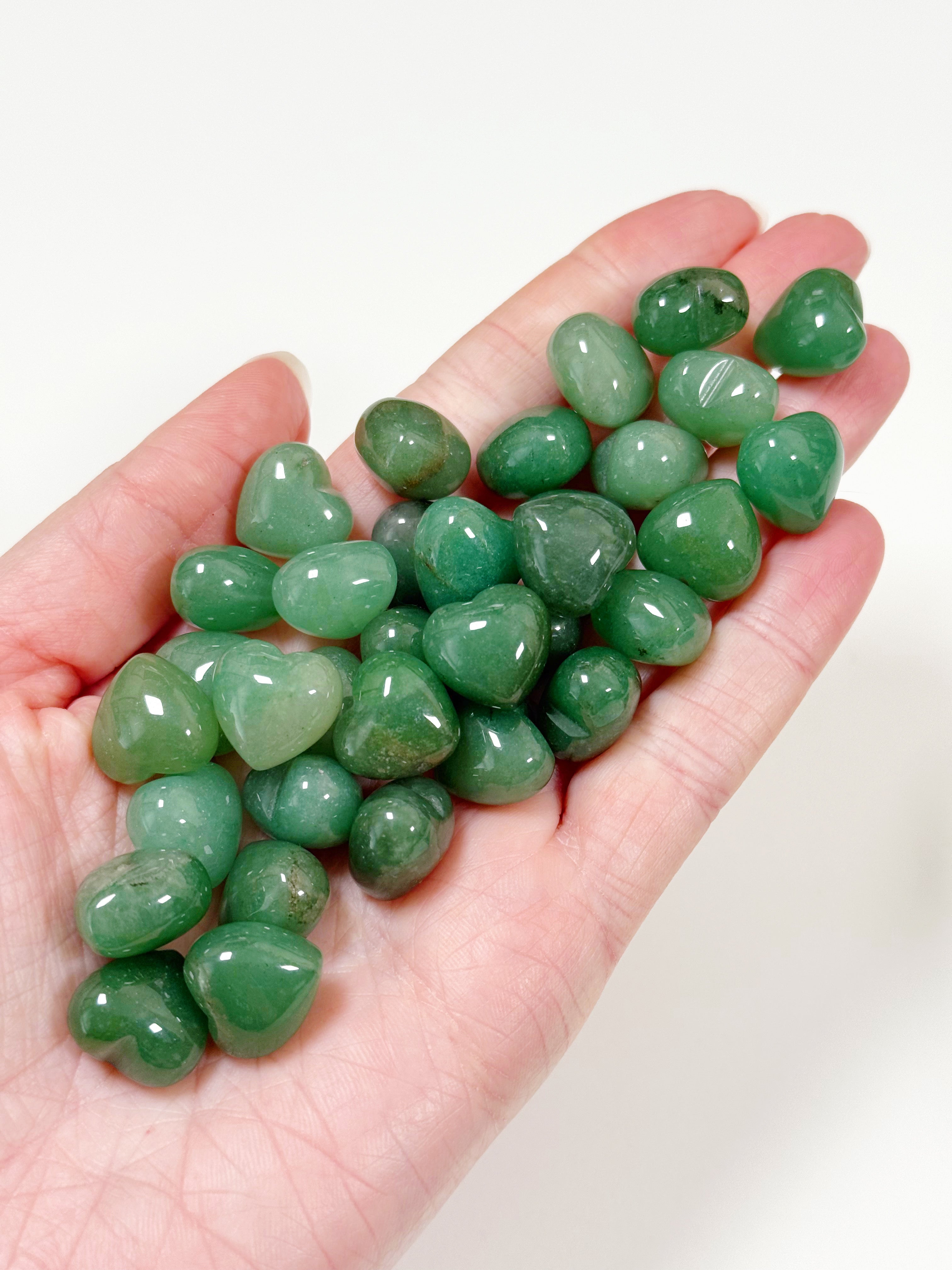 GREEN AVENTURINE MINI HEART - 6th anniversary, green aventurine, heart, heart shape, mini heart, pocket crystal, pocket crystals, pocket stone - The Mineral Maven