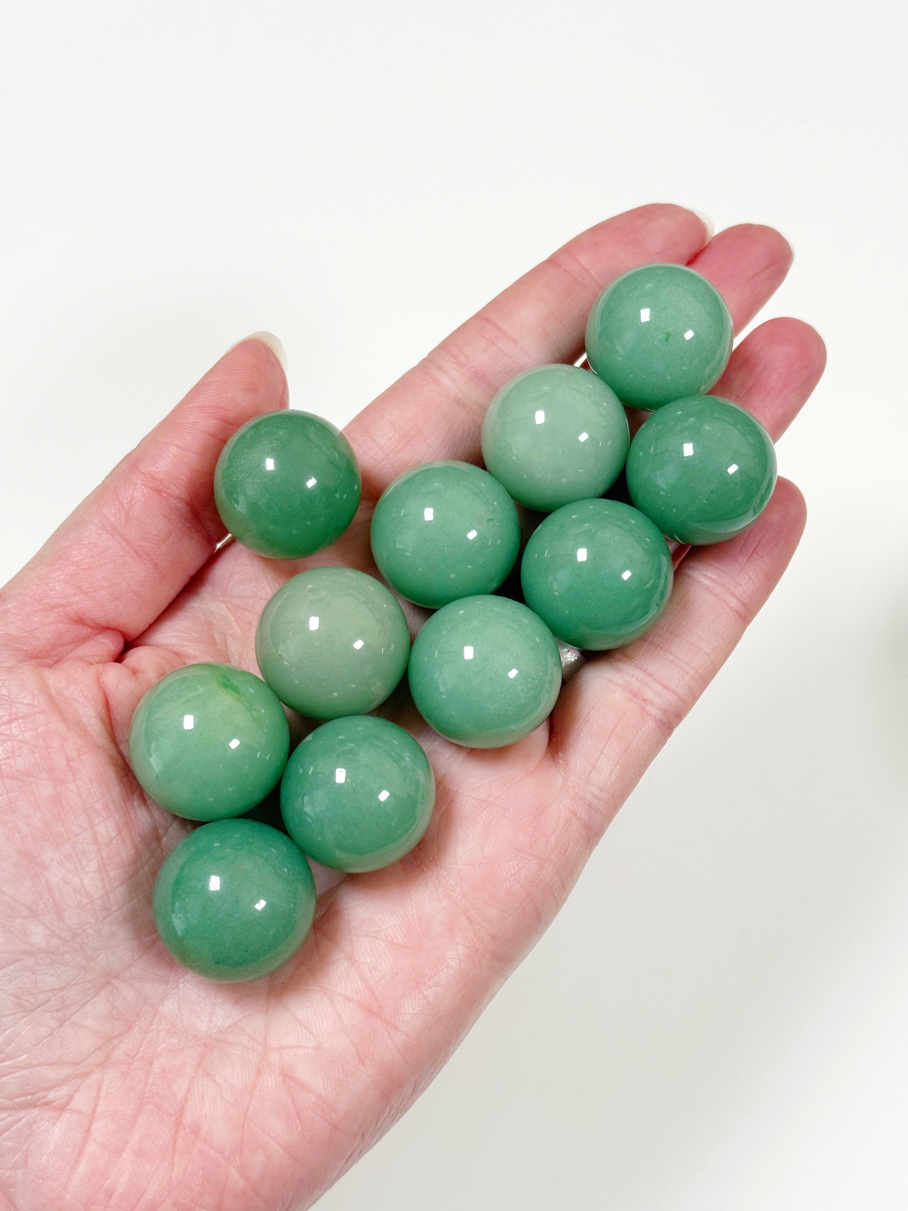 GREEN AVENTURINE MINI SPHERE - 6th anniversary, green aventurine, mini sphere, pocket crystal, pocket crystals, pocket stone, polished, polished stone, sphere - The Mineral Maven
