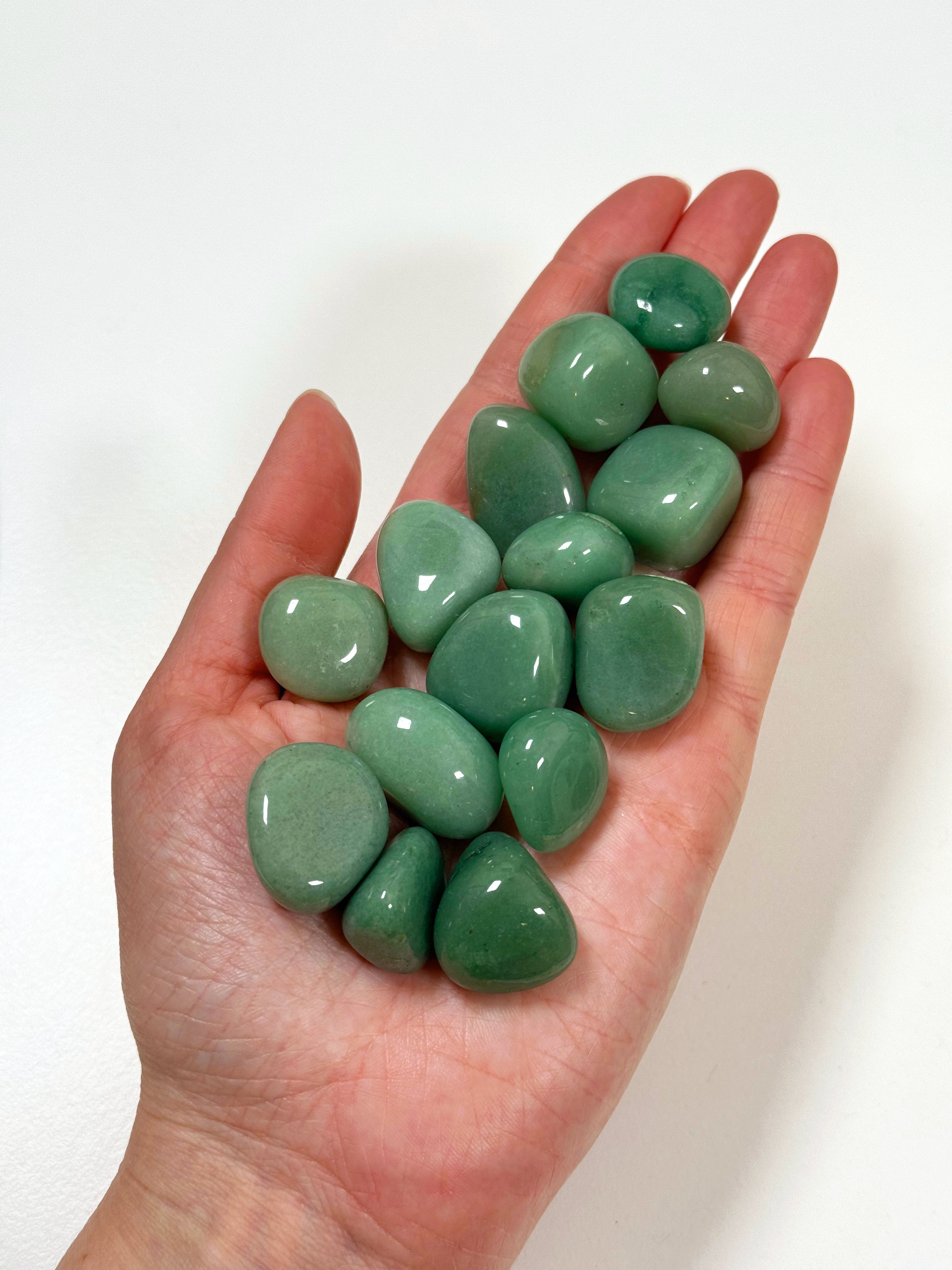 GREEN AVENTURINE TUMBLE - good luck + abundance, green aventurine, pocket crystal, pocket crystals, pocket stone, recently added, spring things, tumble, tumbled stone, tumbles - The Mineral Maven
