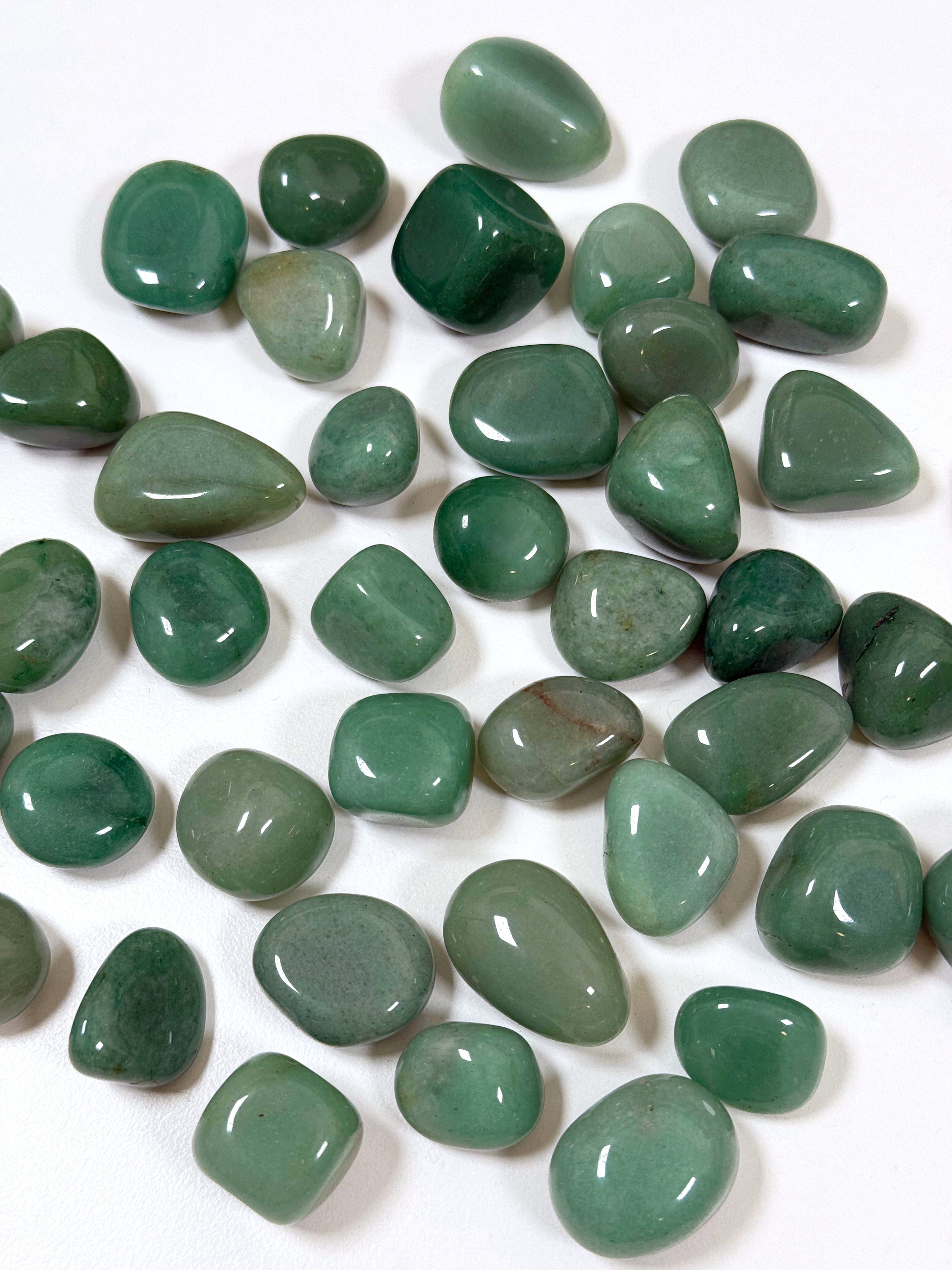 GREEN AVENTURINE TUMBLE - good luck + abundance, green aventurine, pocket crystal, pocket crystals, pocket stone, recently added, spring things, tumble, tumbled stone, tumbles - The Mineral Maven