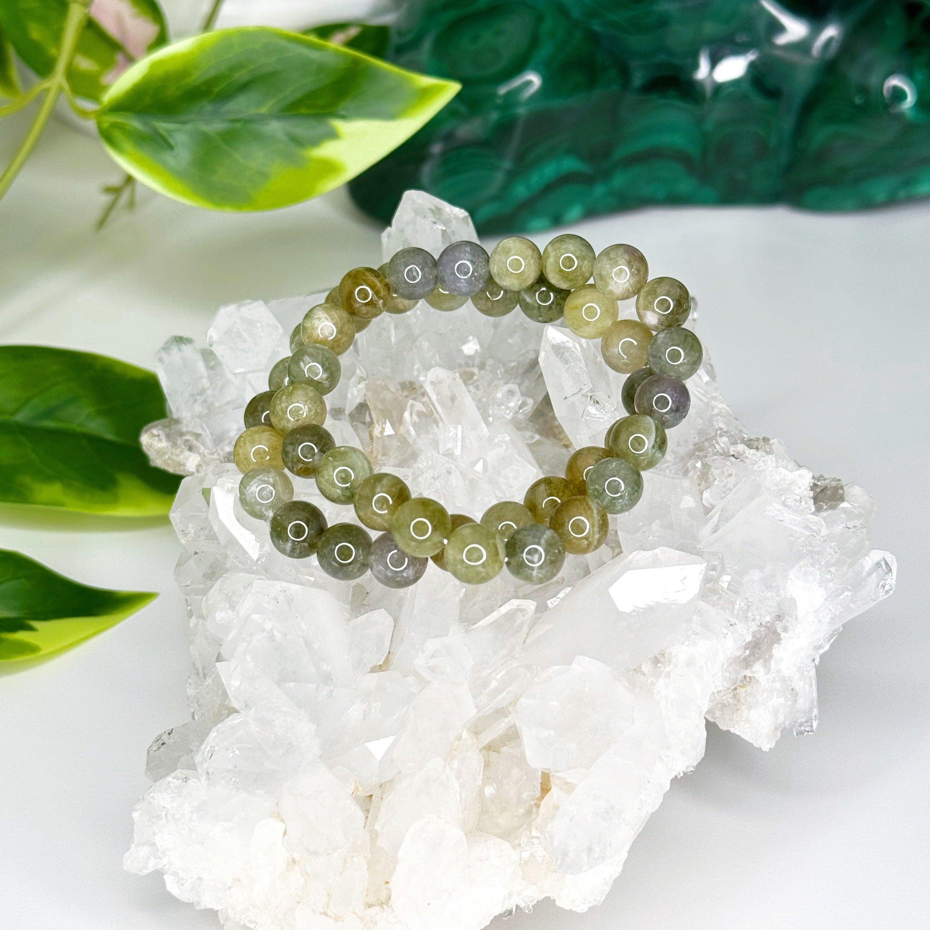 GREEN GARNET 8mm - HANDMADE CRYSTAL BRACELET - 8mm, aquarius, aries, bracelet, capricorn, crystal bracelet, earth, fire, garnet, green garnet, handmade bracelet, jewelry, joy gift bundle, leo, market bracelet, recently added, solstice collection, tsavorite garnet, virgo, Wearable, winter solstice collection - The Mineral Maven